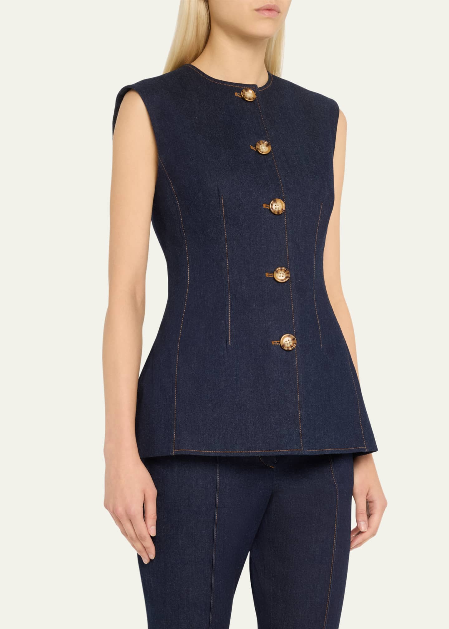 Veronica Beard Jessup Denim Vest Image 4 of 5