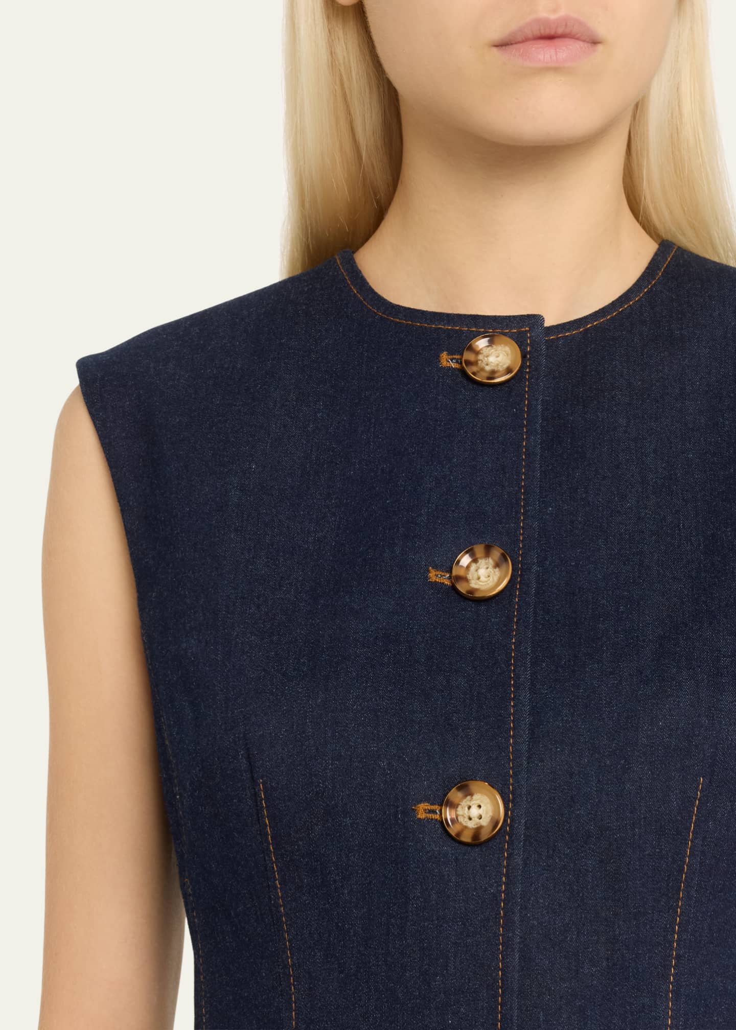 Veronica Beard Jessup Denim Vest Image 5 of 5