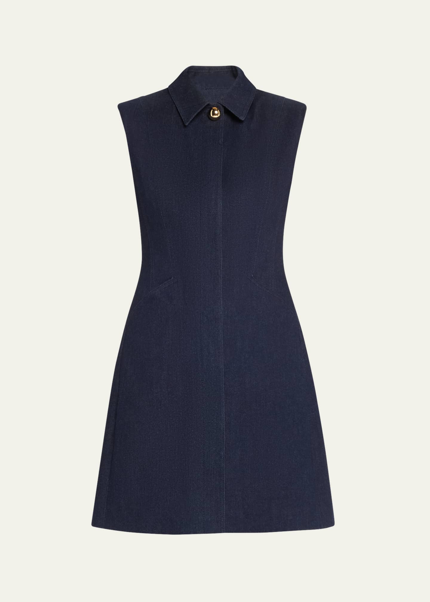 Veronica Beard Serina Sleeveless Denim Mini Dress Image 1 of 5