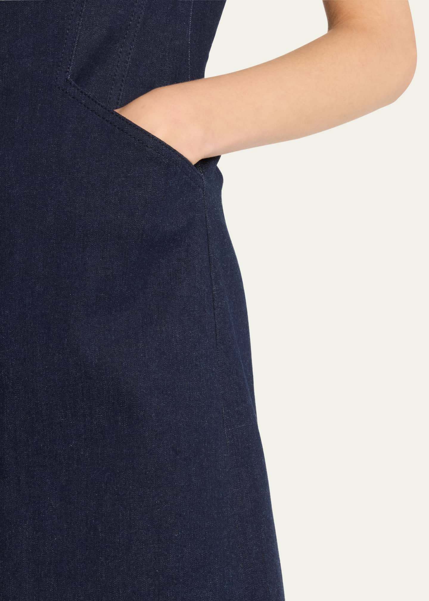 Veronica Beard Serina Sleeveless Denim Mini Dress Image 5 of 5