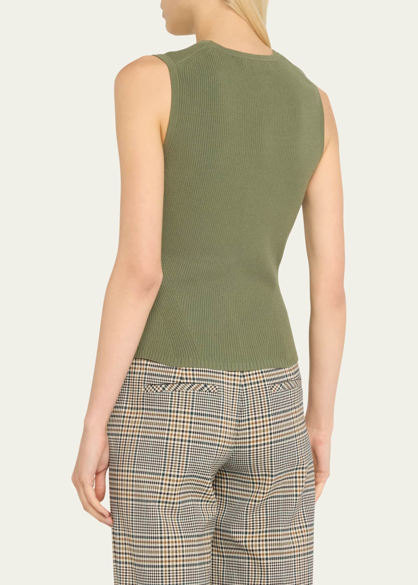 Veronica Beard Sid Sleeveless Ribbed Top Image 3 of 5
