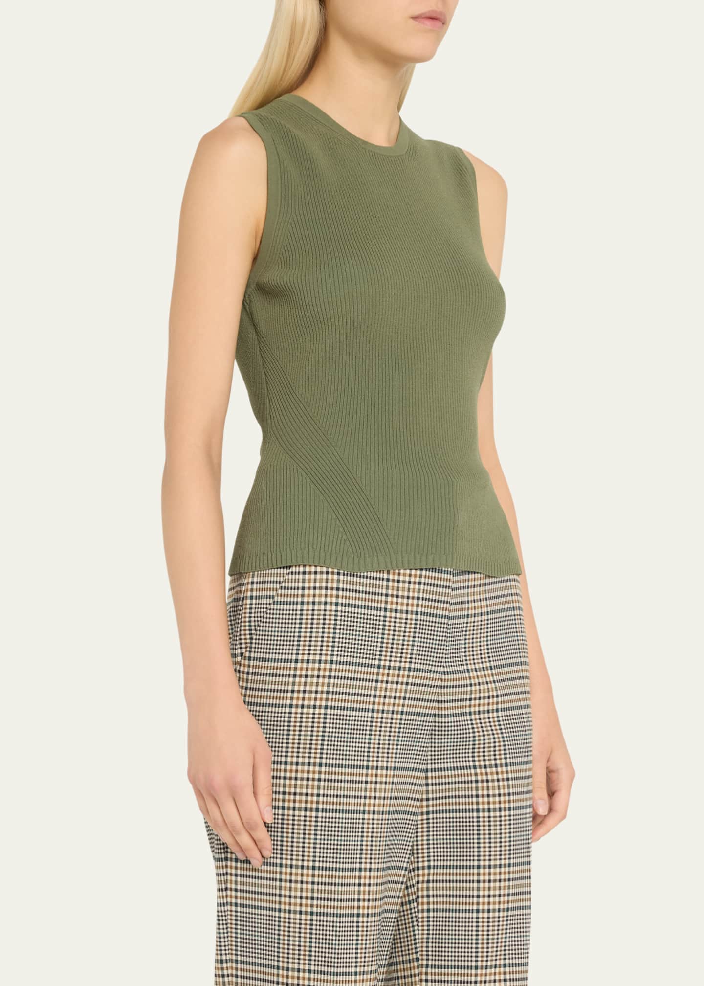 Veronica Beard Sid Sleeveless Ribbed Top Image 4 of 5