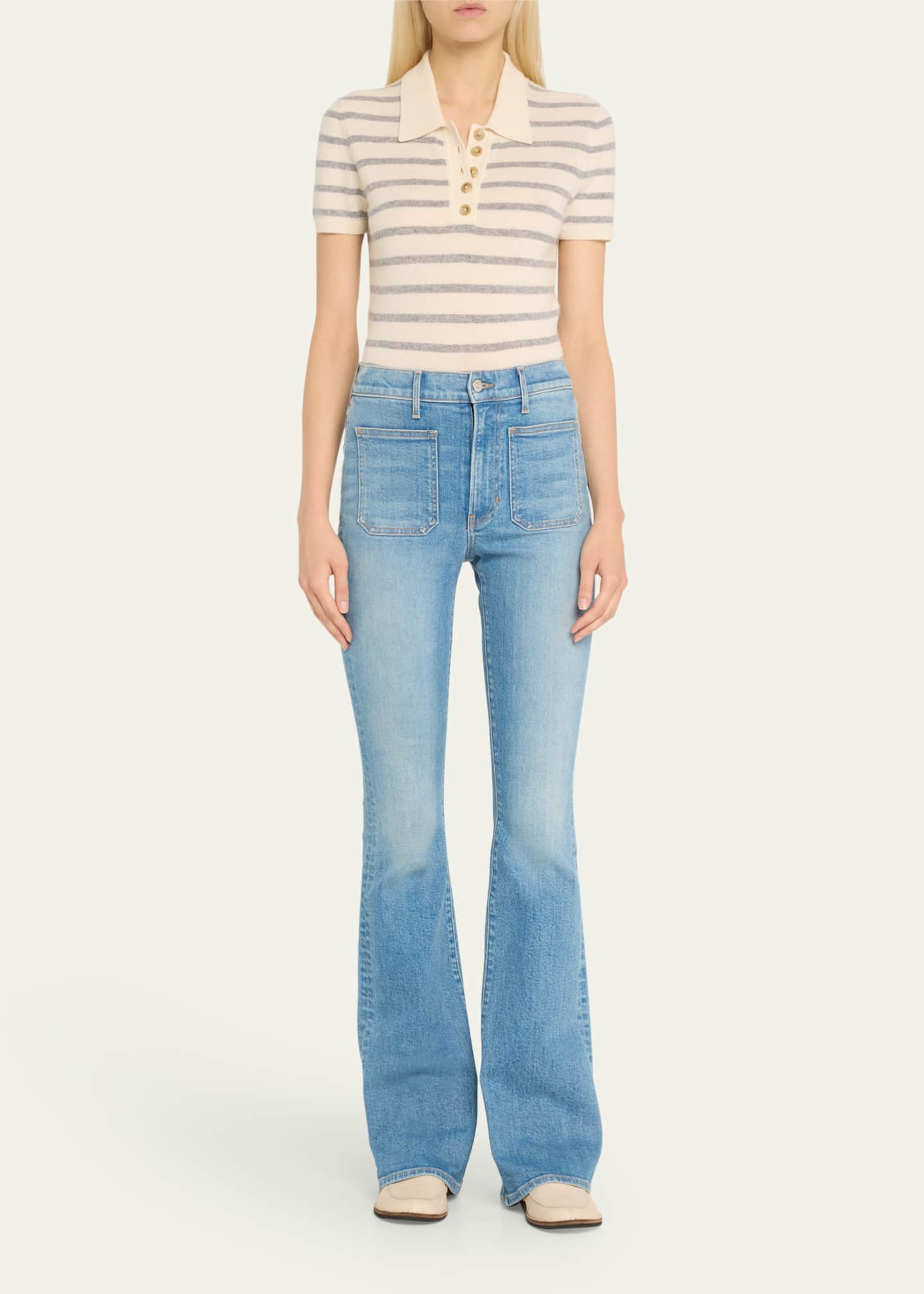Veronica Beard Brandt Cashmere Polo Top Image 2 of 5