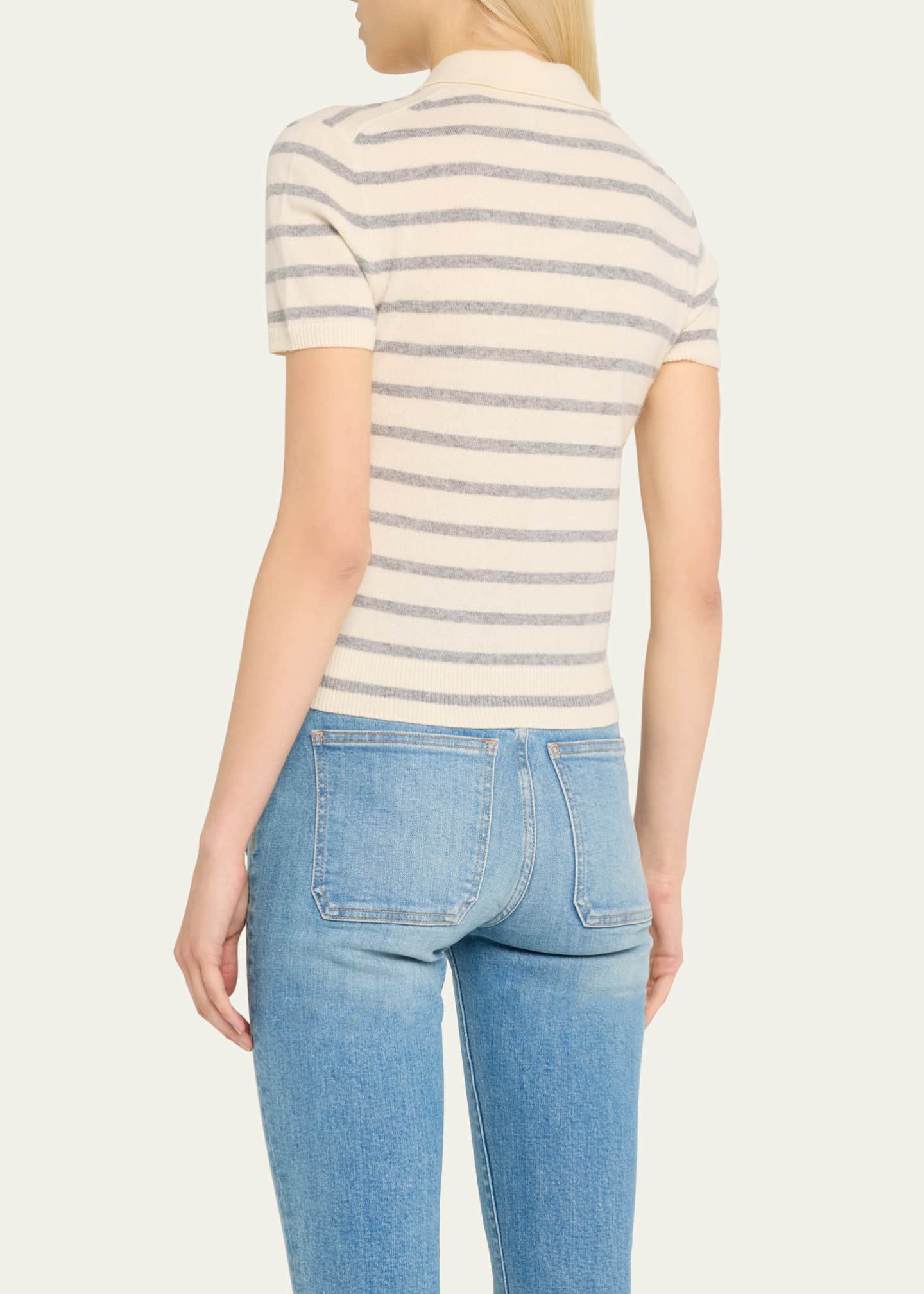 Veronica Beard Brandt Cashmere Polo Top Image 3 of 5