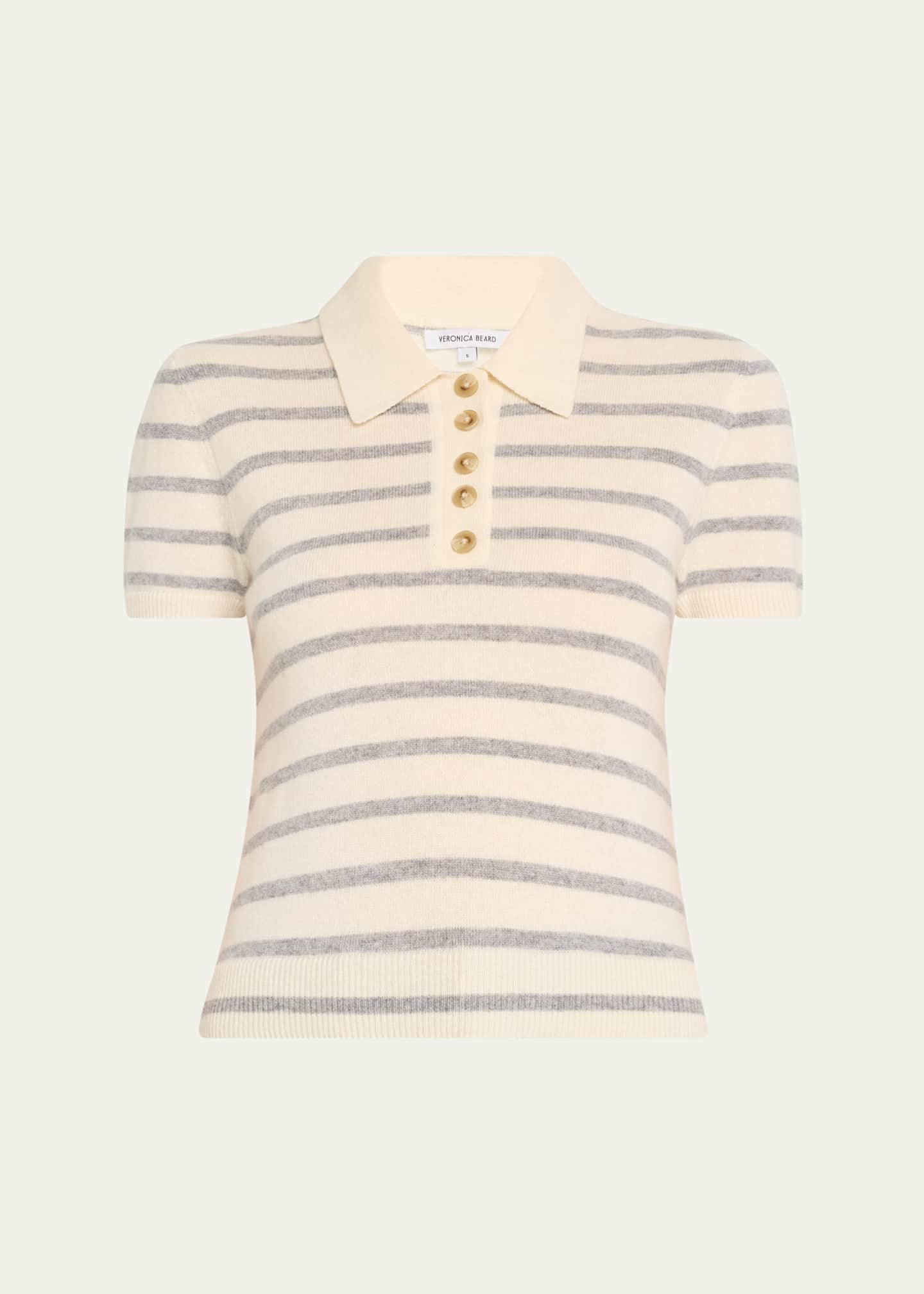 Veronica Beard Brandt Cashmere Polo Top Image 1 of 5