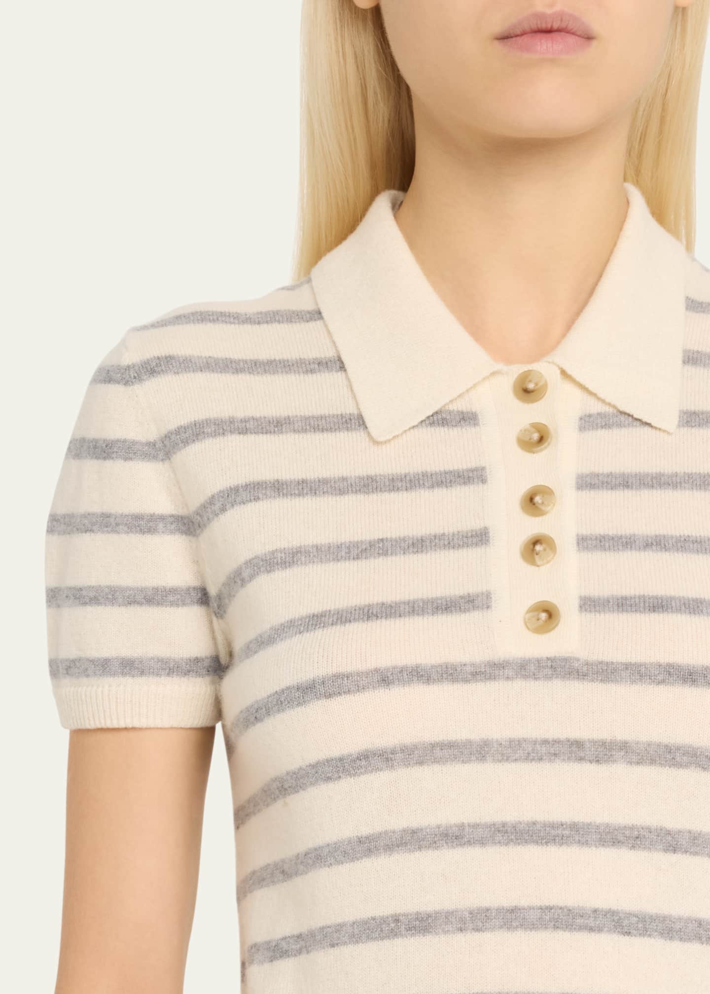 Veronica Beard Brandt Cashmere Polo Top Image 5 of 5