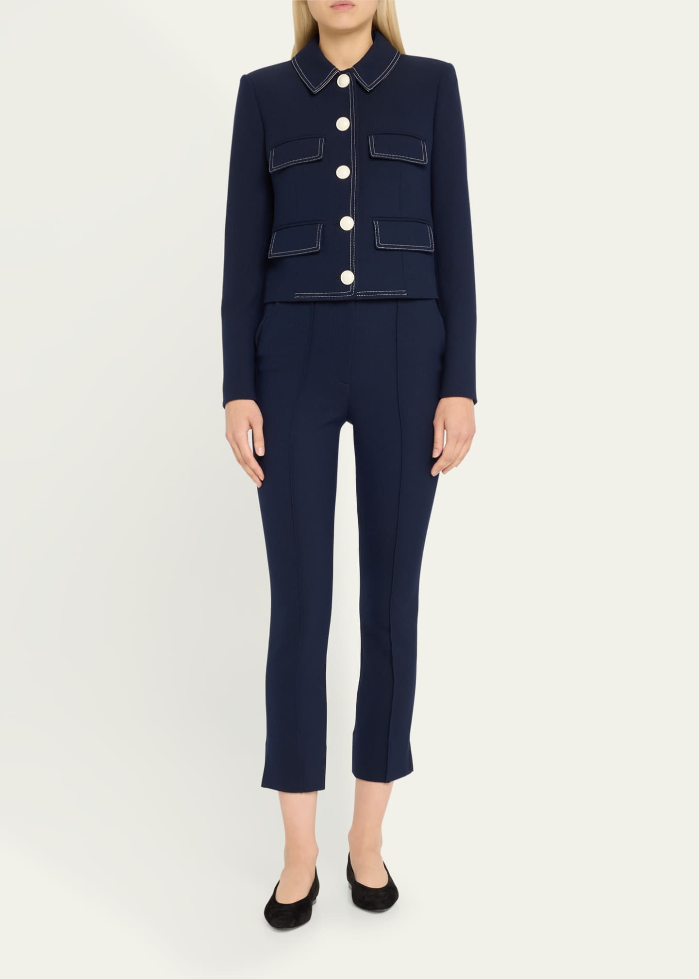 Veronica Beard Kean Cropped Pants Image 2 of 5