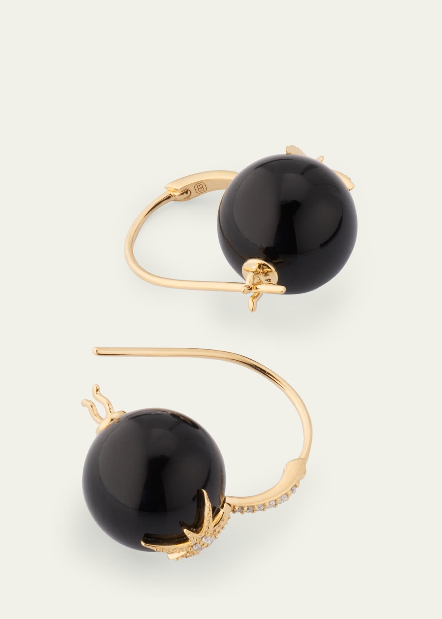 Sydney Evan 14K Yellow Gold Pave Diamond Starburst Onyx Bead Earrings Bergdorf Goodman