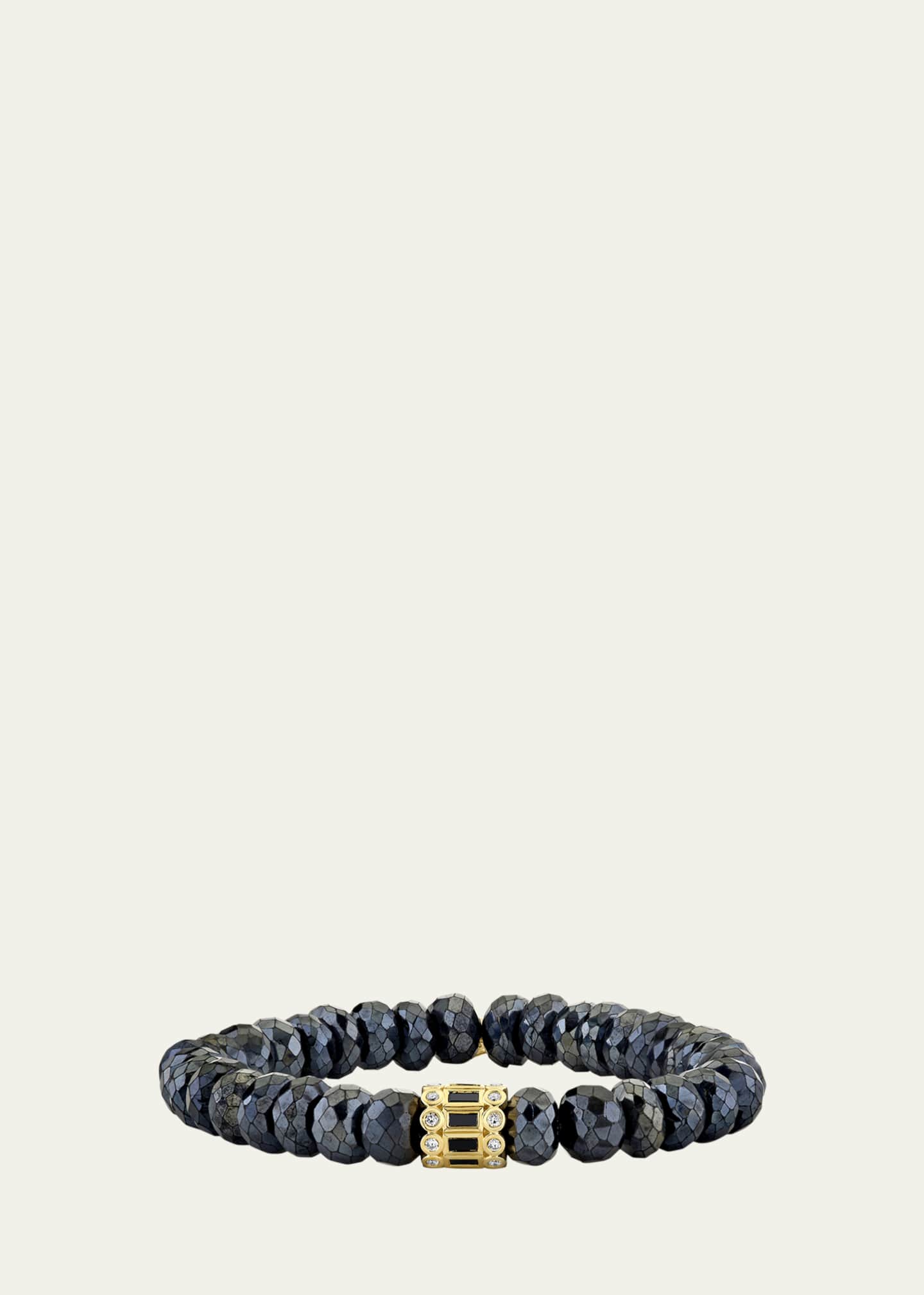 Sydney Evan 14K Yellow Gold Black and White Diamond Bead Bracelet