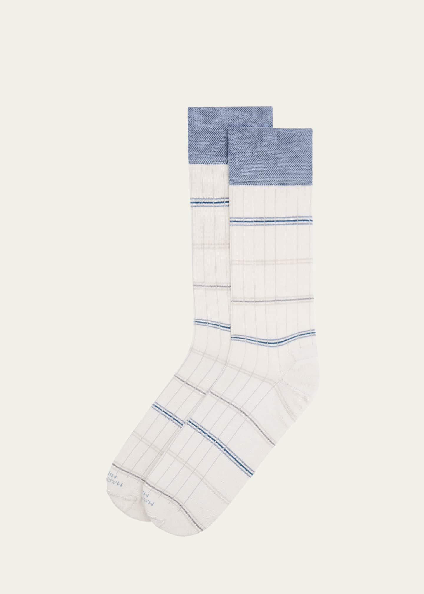 Marcoliani Men's Mousse of Modal Rib Stripe Crew Socks Image 1 of 2