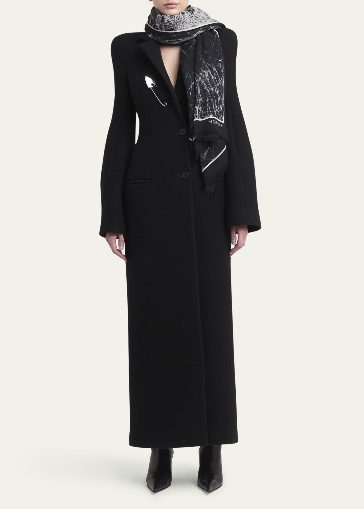 McQueen Smashed Glass-Print Silk Shawl Image 2 of 3