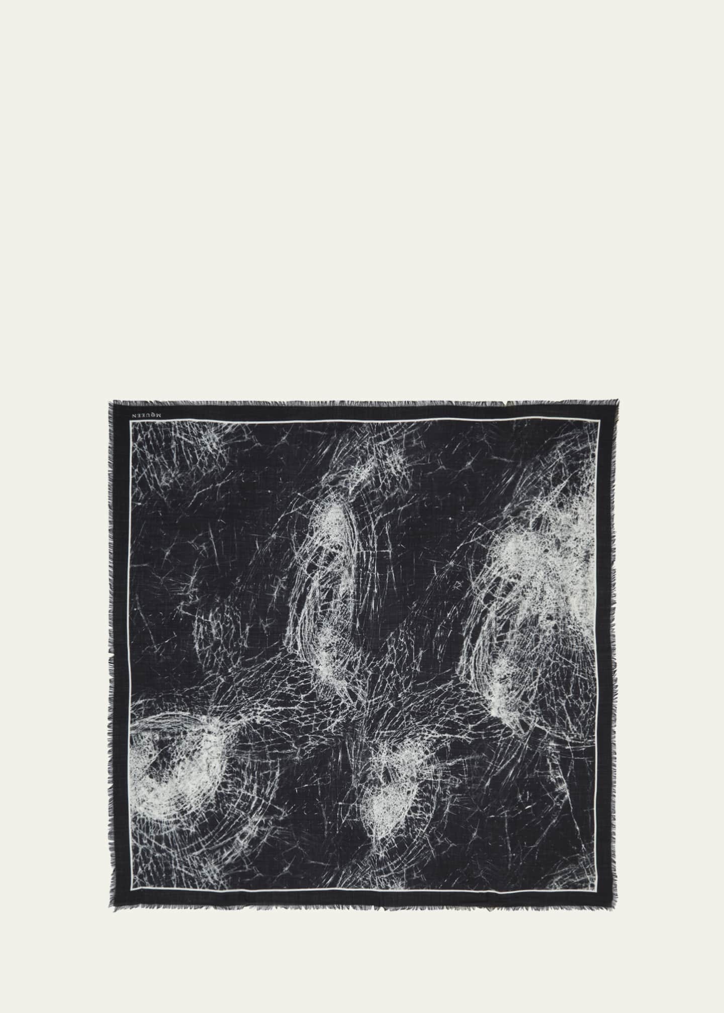 McQueen Smashed Glass-Print Silk Shawl Image 1 of 3