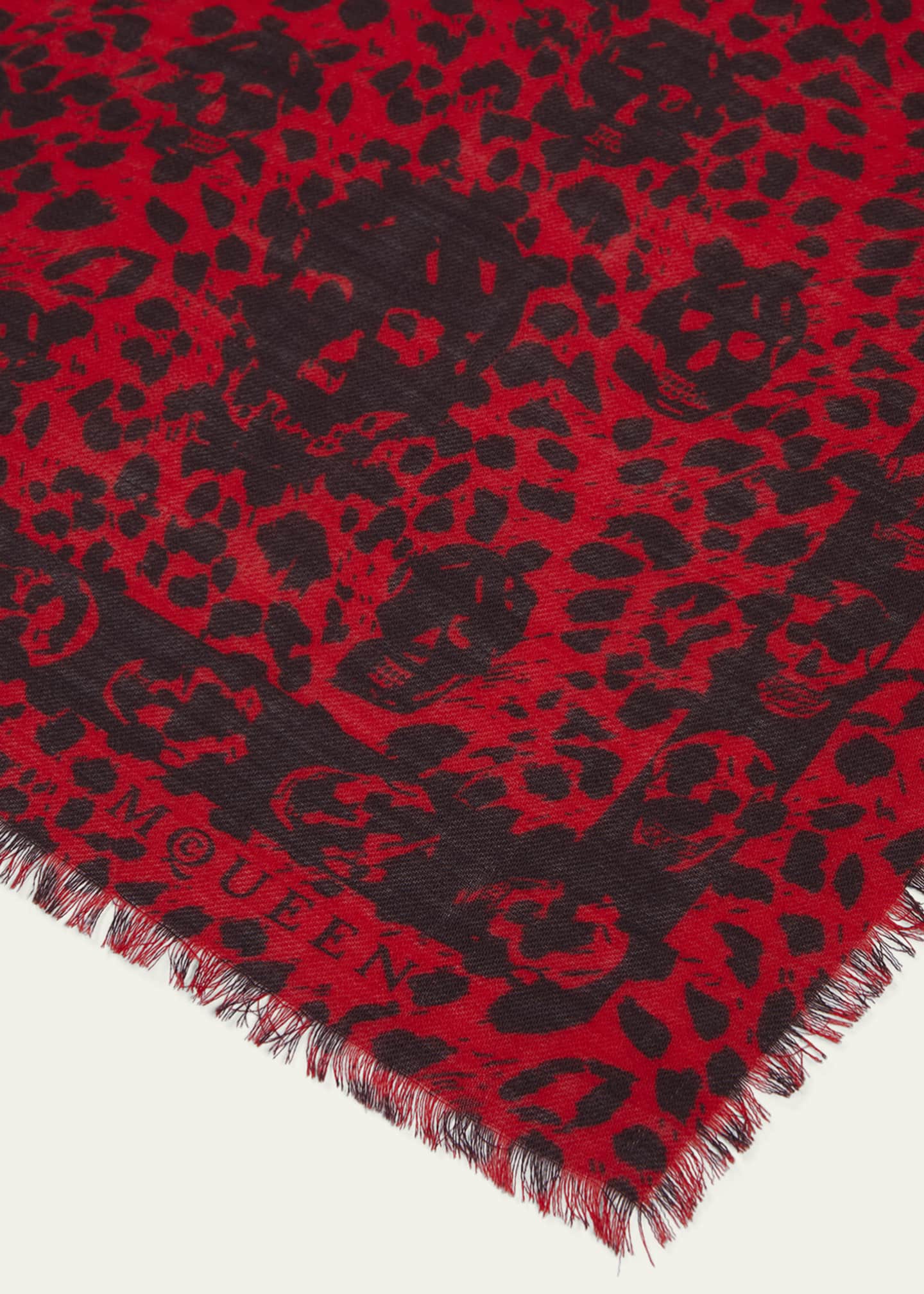McQueen Leopard Skull Wool Scarf Image 4 of 4