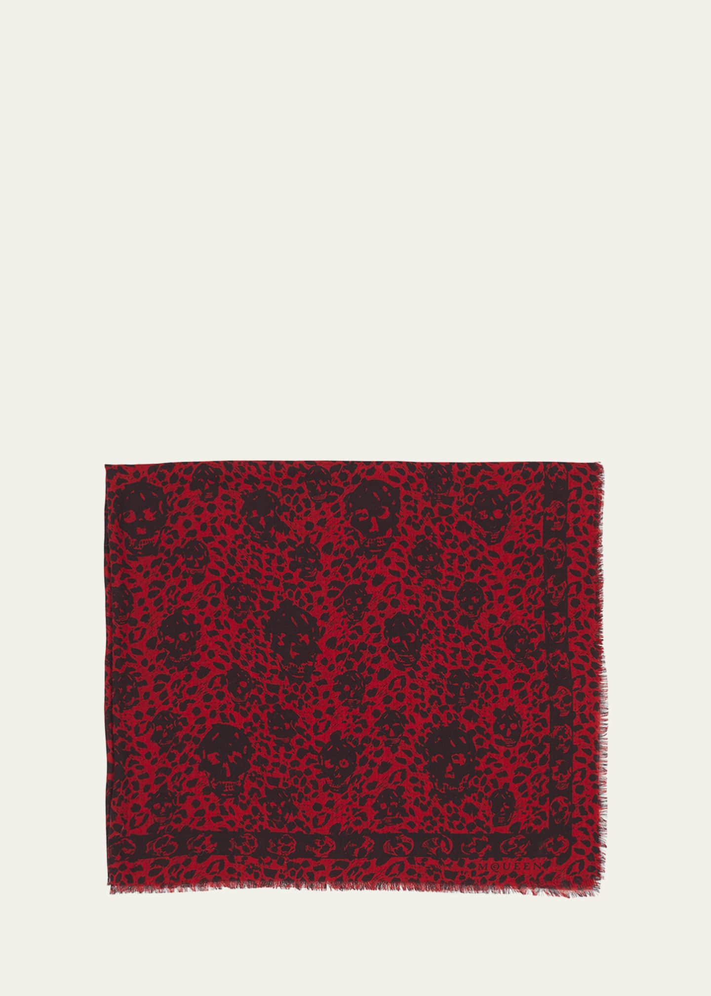 McQueen Leopard Skull Wool Scarf Image 1 of 4