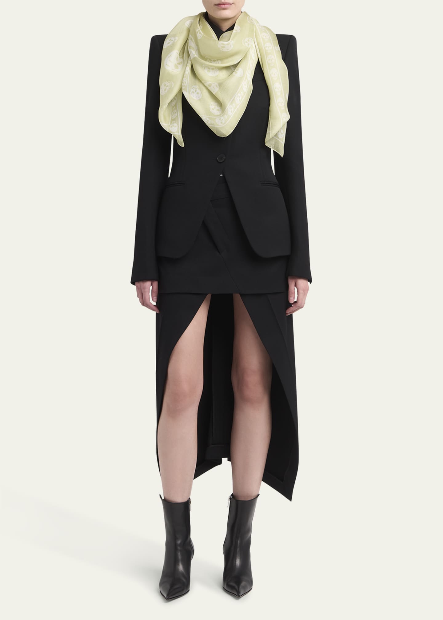 McQueen Classic Skull Silk Scarf Image 2 of 3