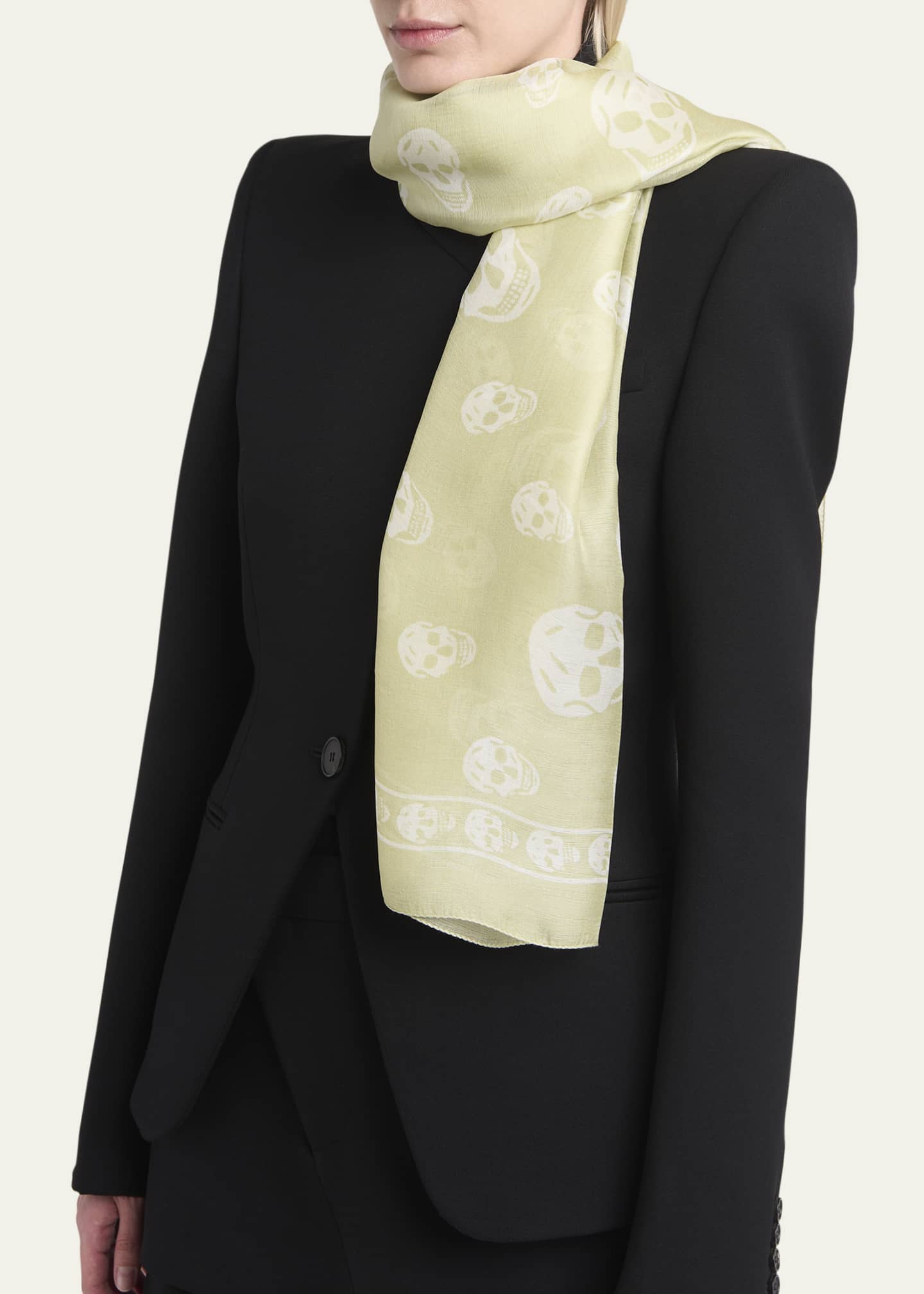 McQueen Classic Skull Silk Scarf Image 3 of 3