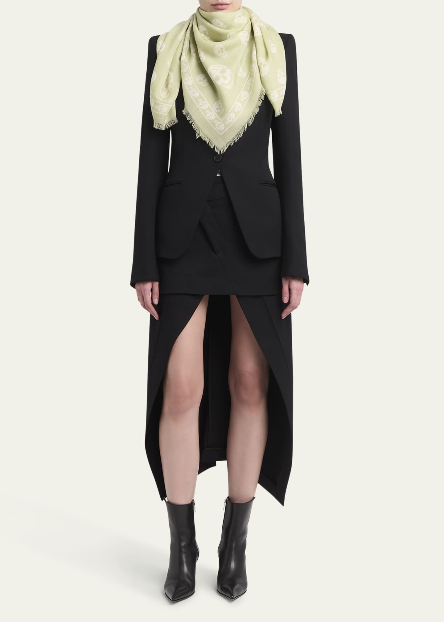 McQueen Classic Skull Wool Scarf Image 2 of 3