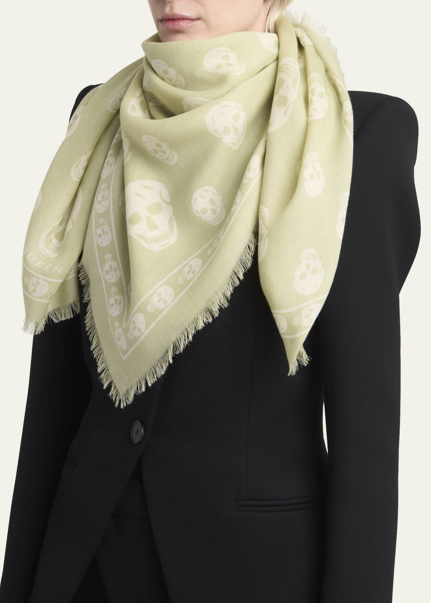 McQueen Classic Skull Wool Scarf Image 3 of 3