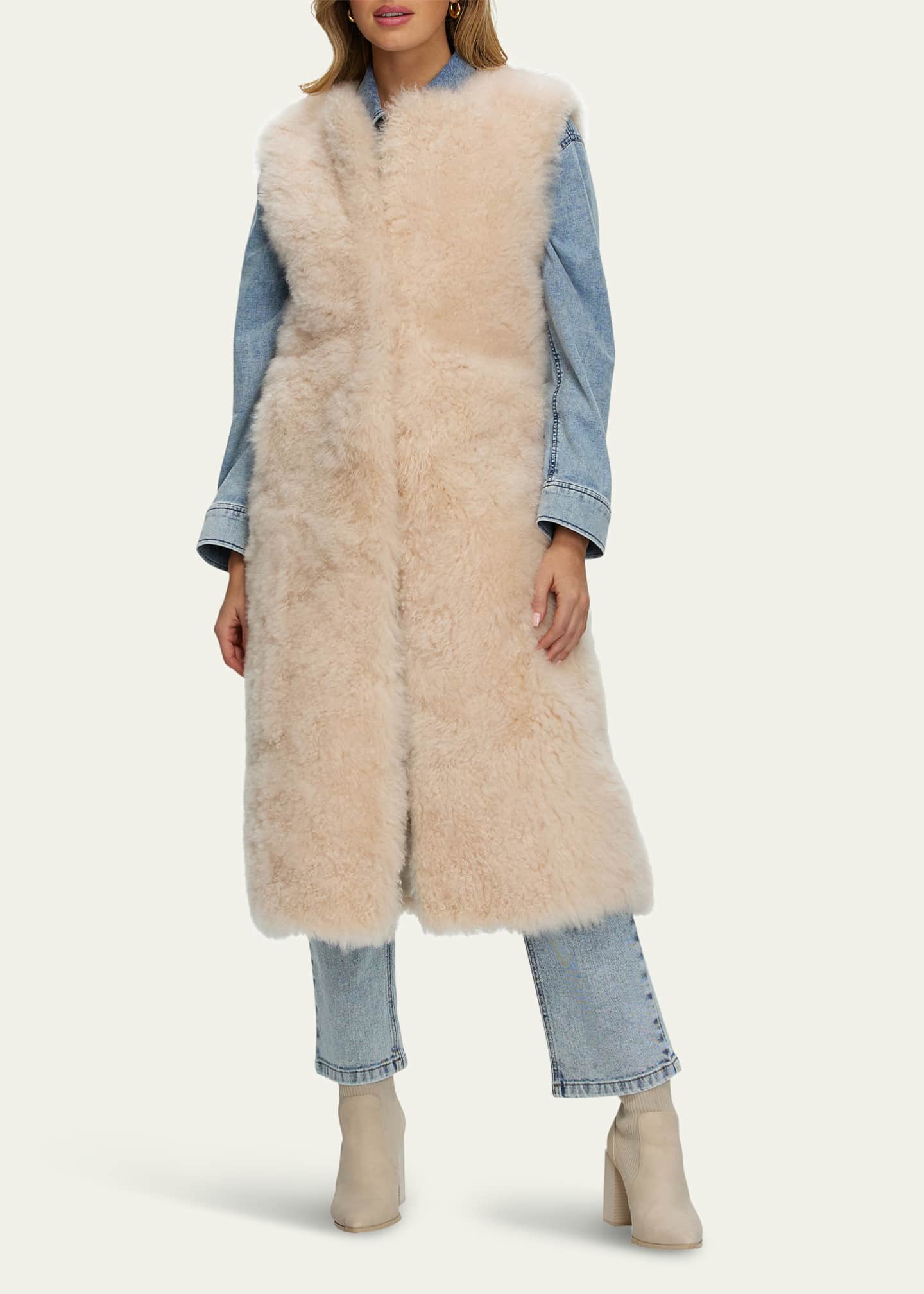 Gorski Select Cashmere Goat Fur Collarless Long Vest - Bergdorf