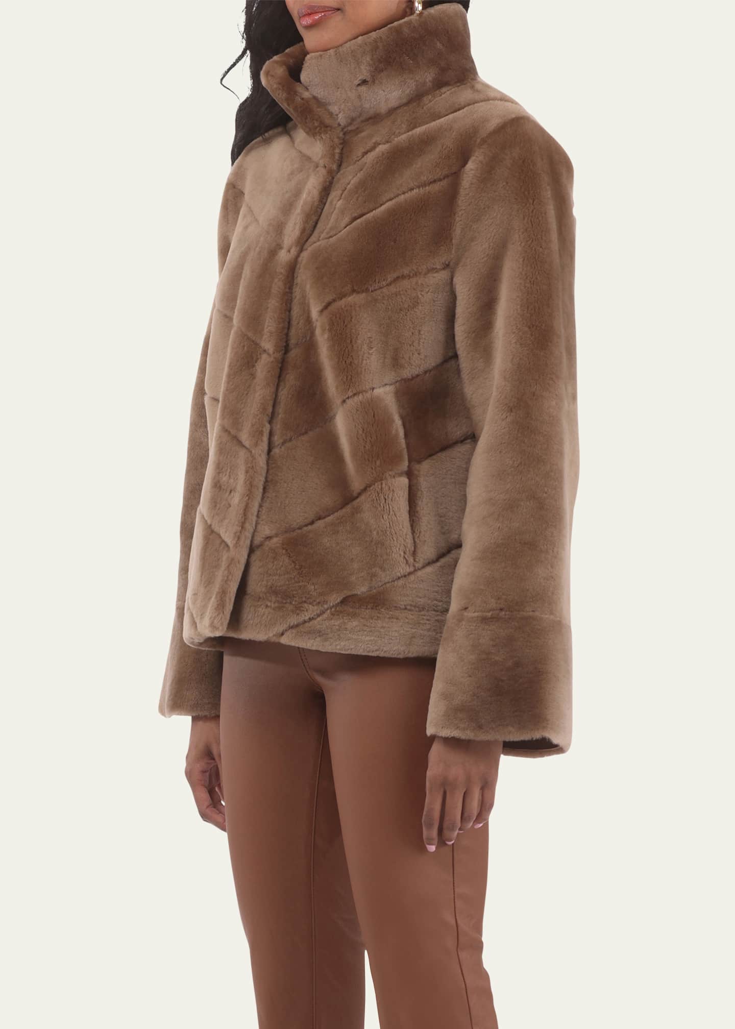 Gorski Reversible Merino Shearling Lamb Chevron Jacket Image 4 of 4