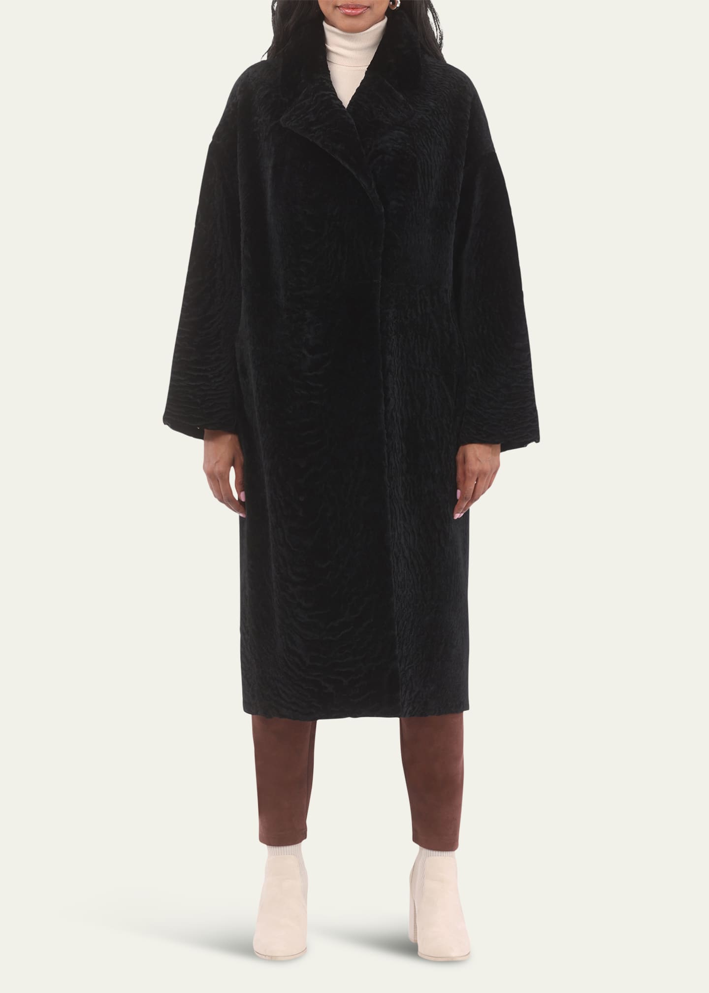 Gorski Reversible Textured Shearling Lamb Coat - Bergdorf Goodman
