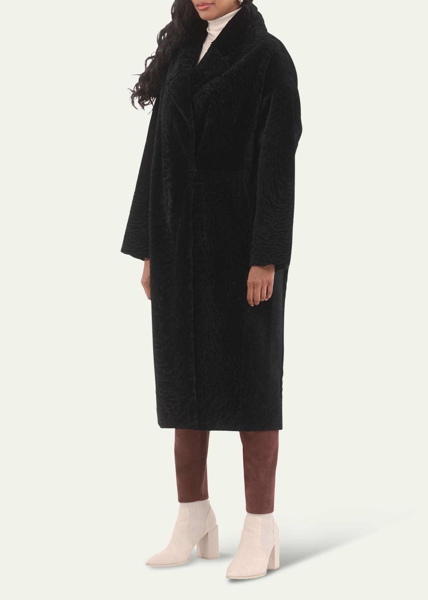 Gorski Reversible Textured Shearling Lamb Coat - Bergdorf Goodman