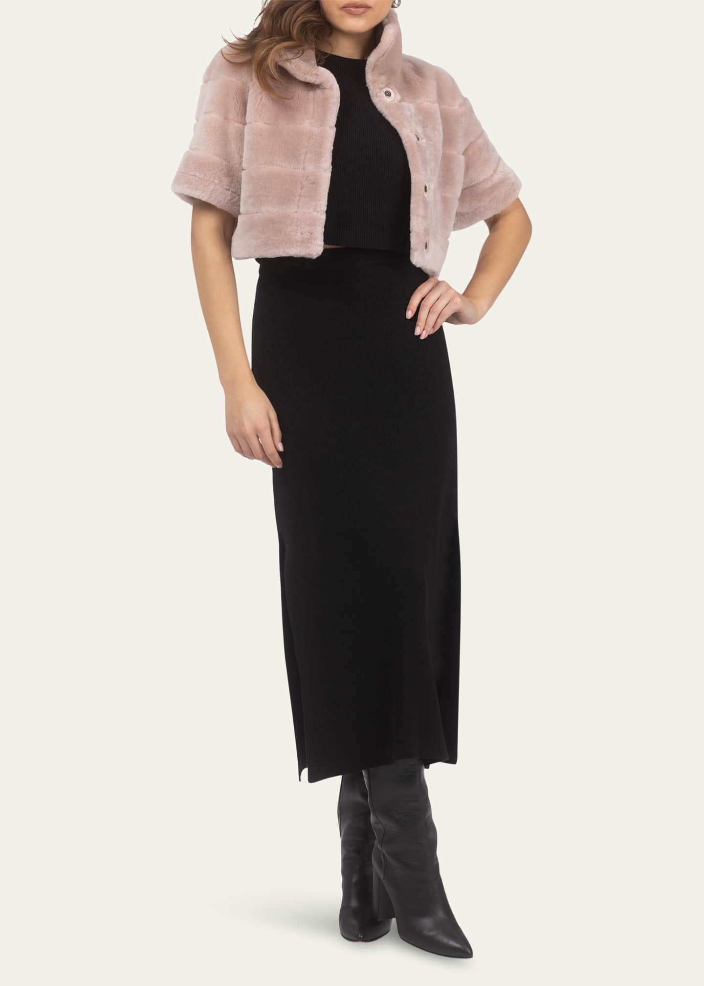 Gorski Reversible Shearling Lamb Bolero Image 2 of 4