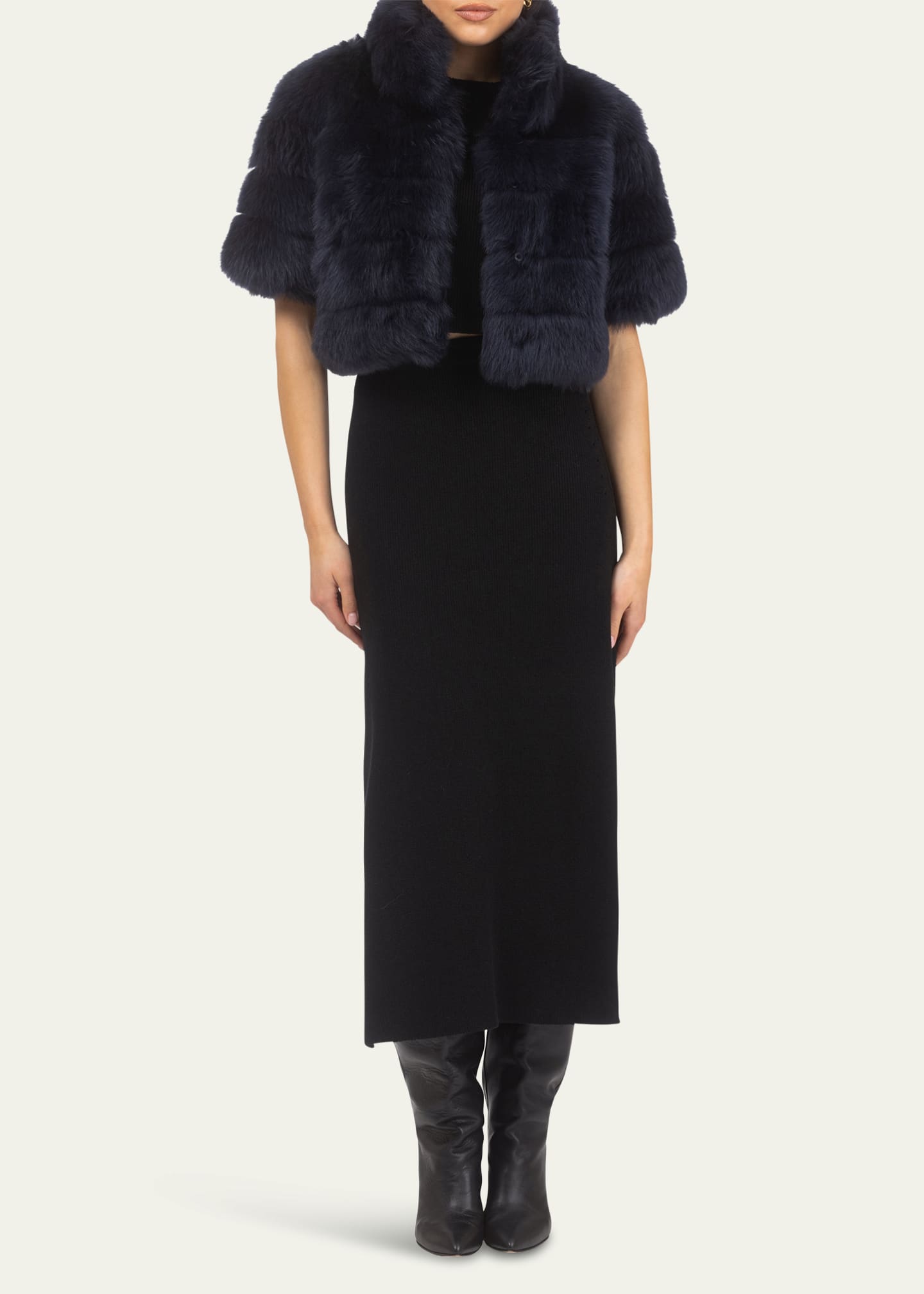 Gorski Reversible Merinillo Shearling Lamb Bolero Image 2 of 4