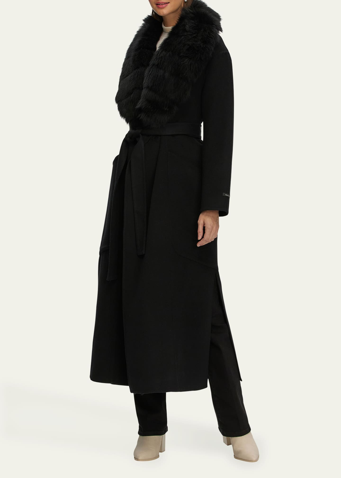 Gorski Loro Piana Double-Face Cashmere-Blend Coat with Detachable