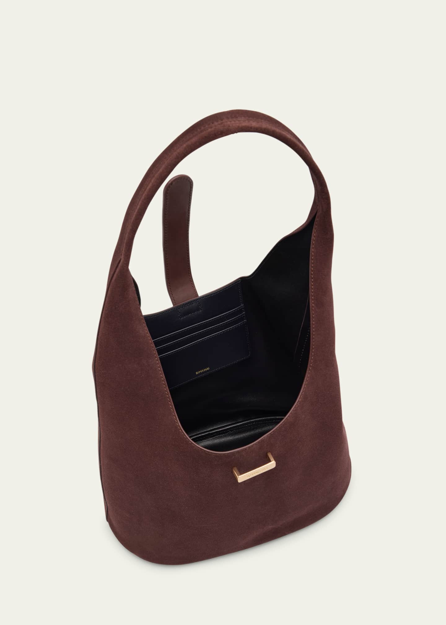 SIMKHAI Khai Buckle Suede Hobo Bag Image 4 of 6