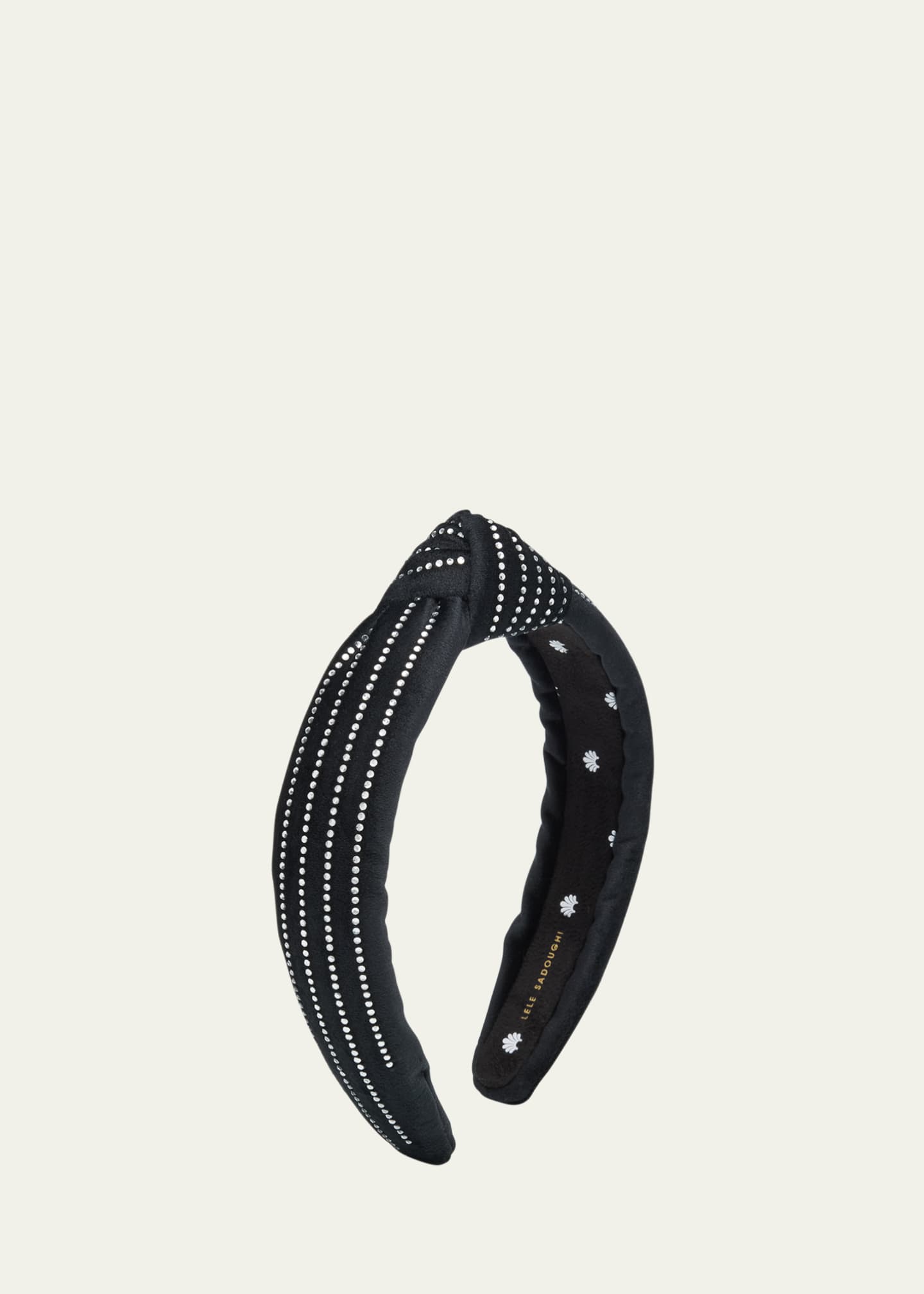 Lele Sadoughi Crystal Pinstriped Slim Knotted Headband