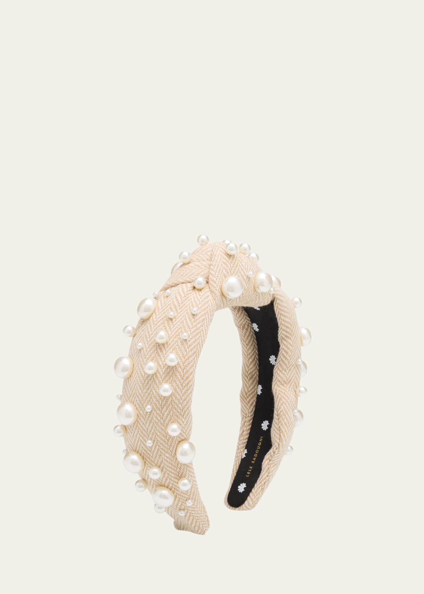 Lele Sadoughi Mixed Pearl Knotted Headband