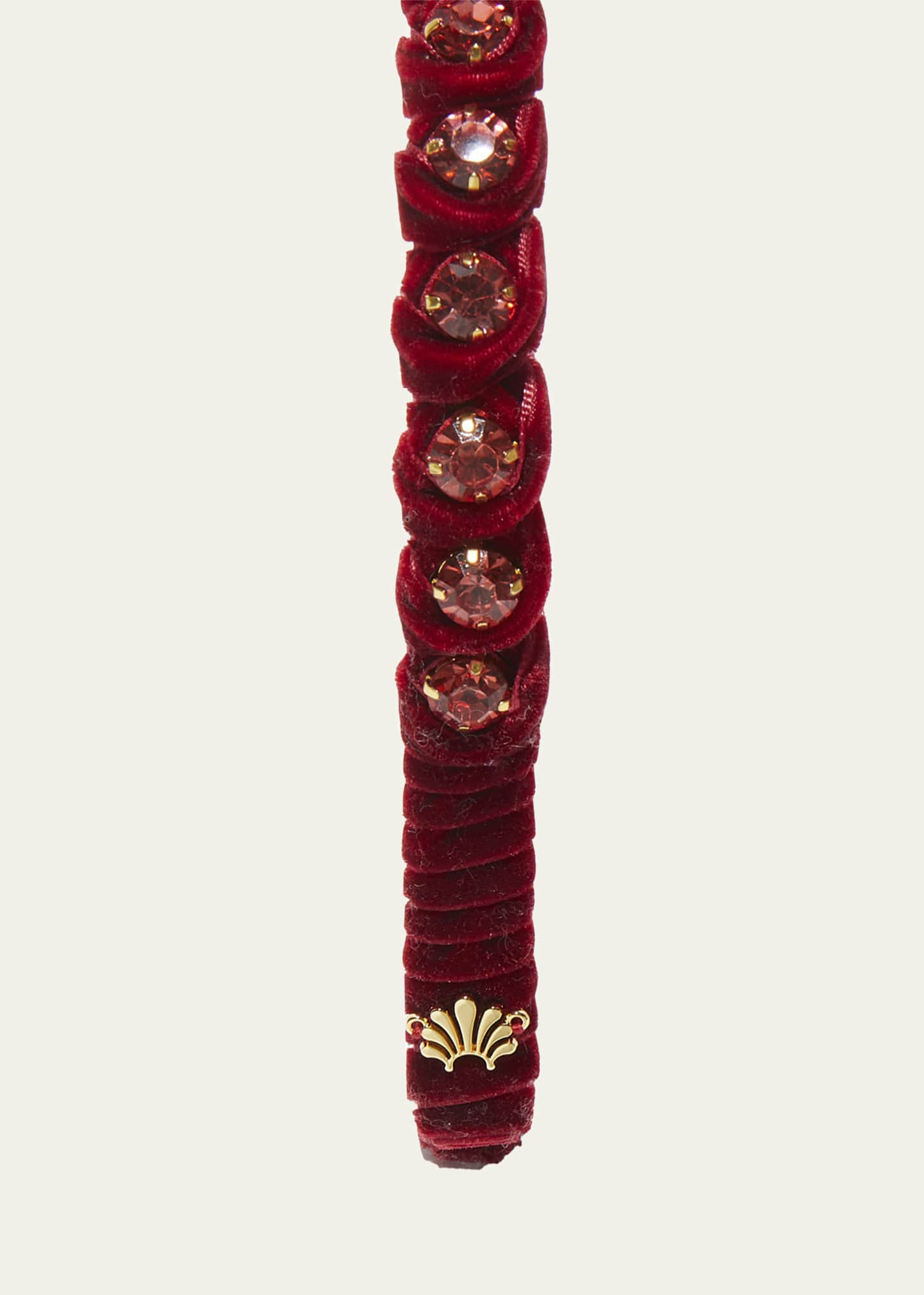 Lele Sadoughi Crystal Velvet Slim Headband Image 2 of 2