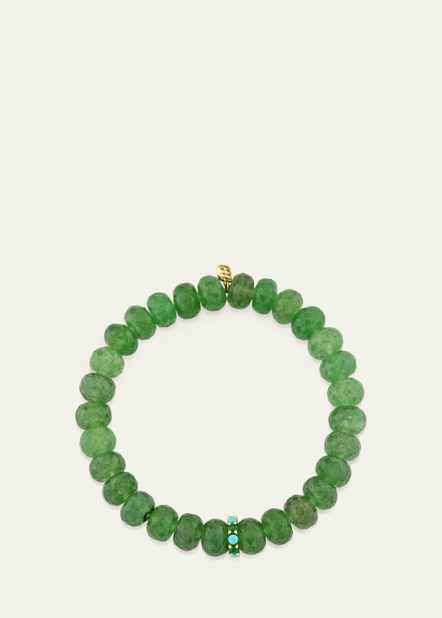 Sydney Evan Large Cocktail Emerald and Turquoise Rondelle Bracelet, 8mm Image 2 of 2
