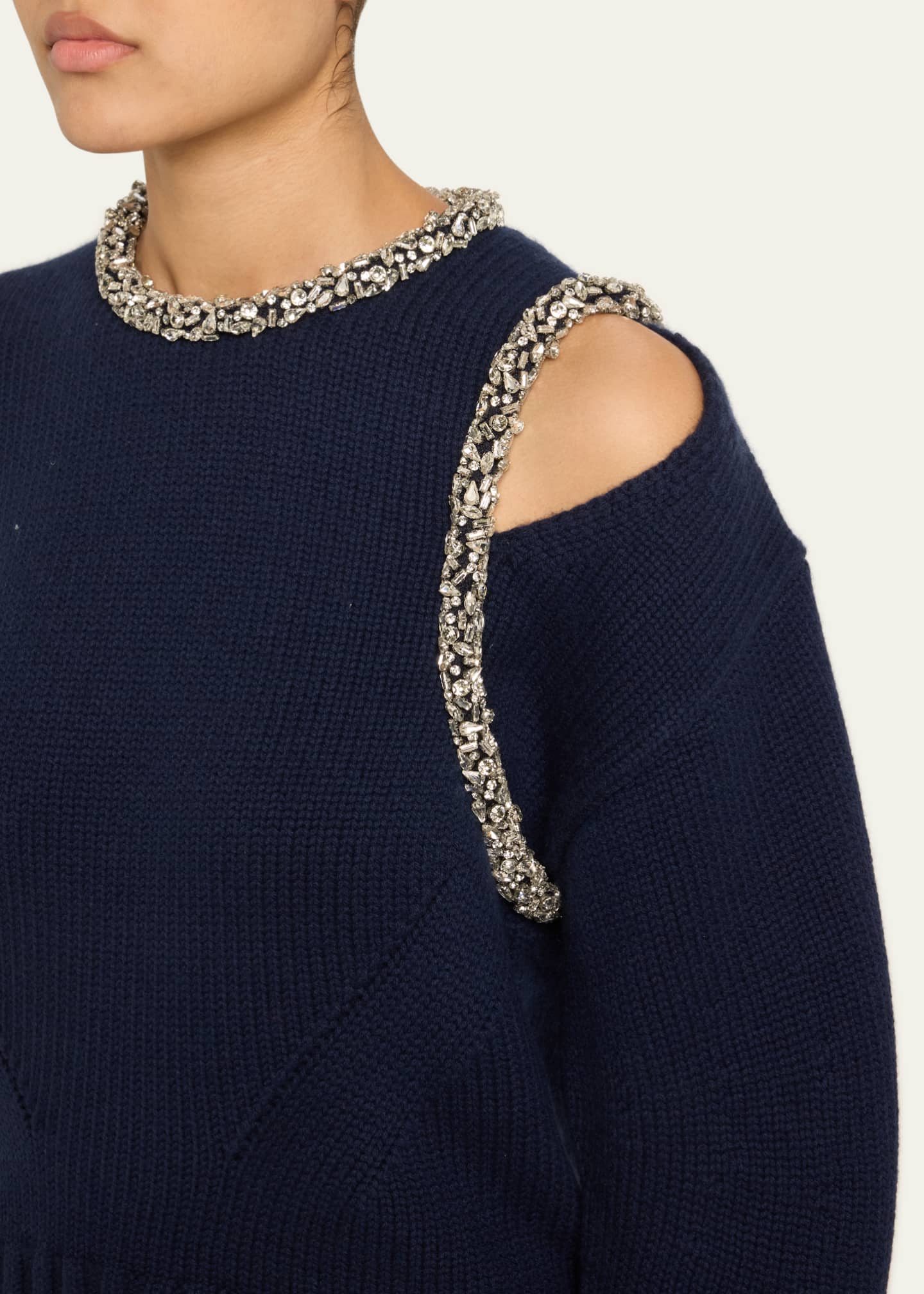 SIMKHAI Monroe Embellished Wool-Cashmere Sweater Image 5 of 5
