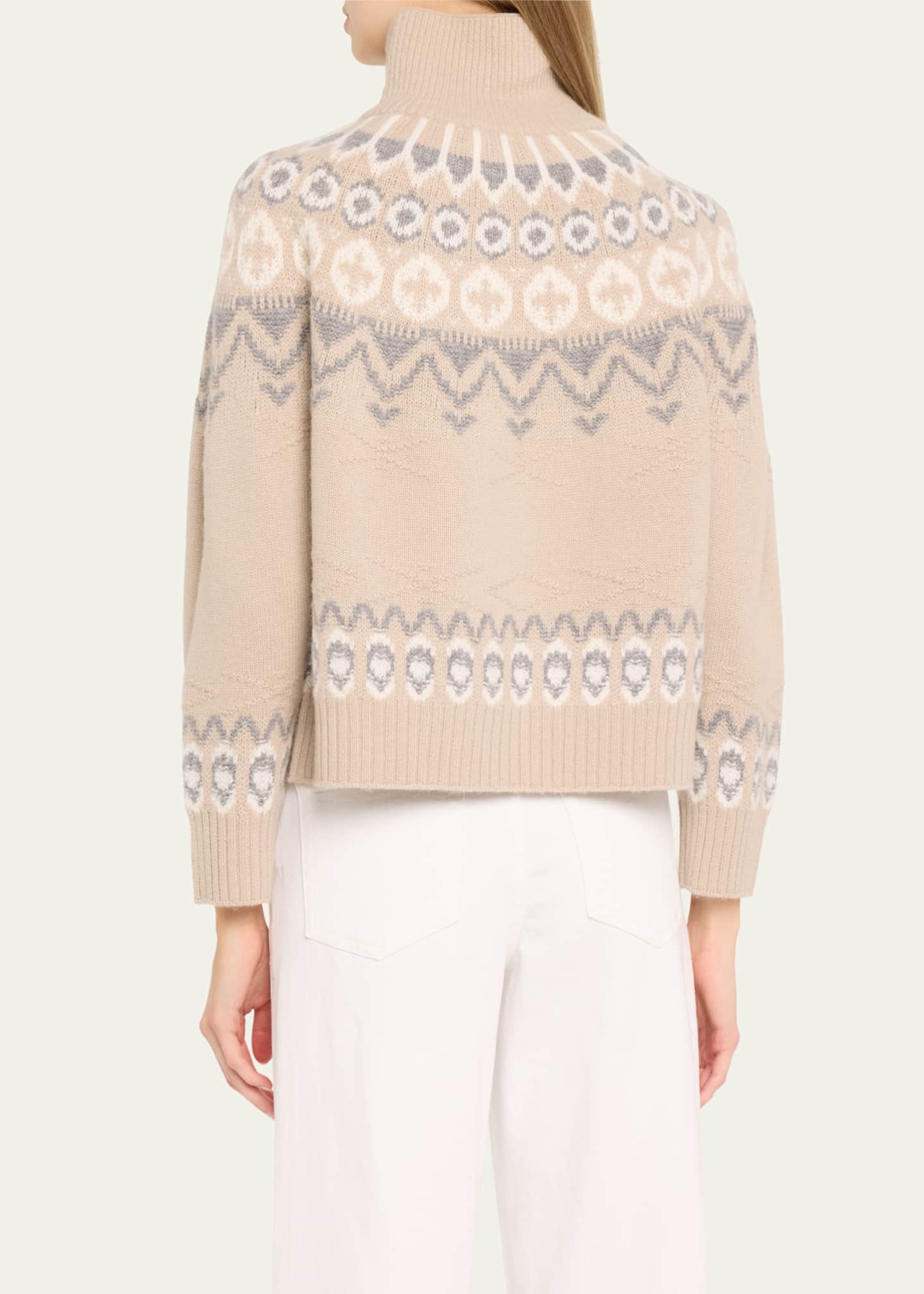 SIMKHAI Eliah Half-Zip Wool-Cashmere Pullover Image 3 of 5