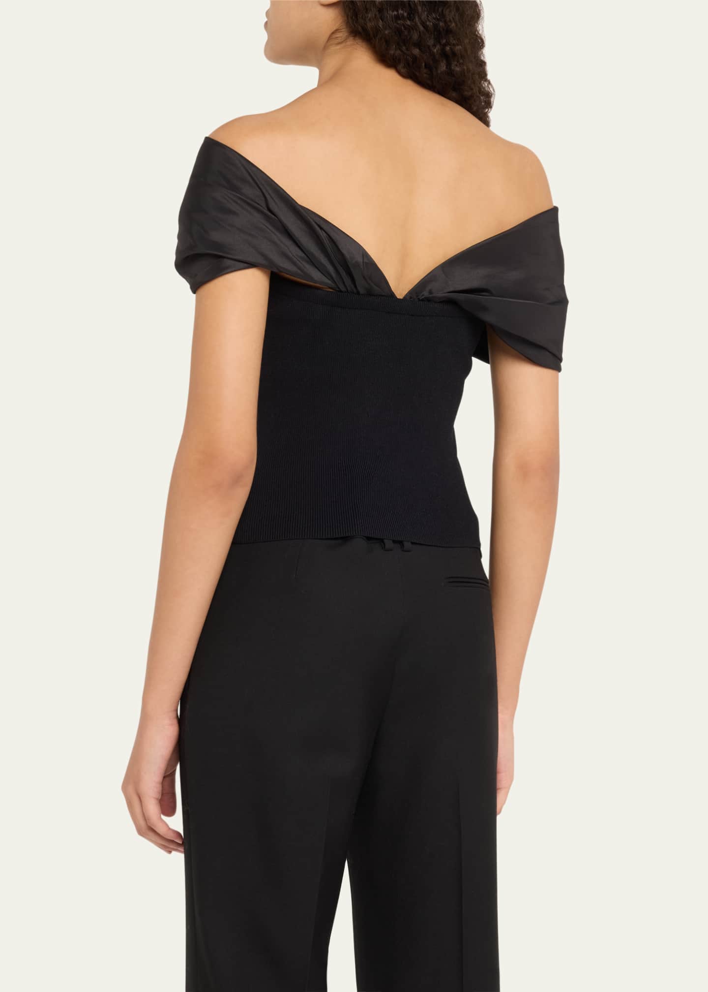 SIMKHAI Celiana Combo Off-The-Shoulder Top Image 3 of 5