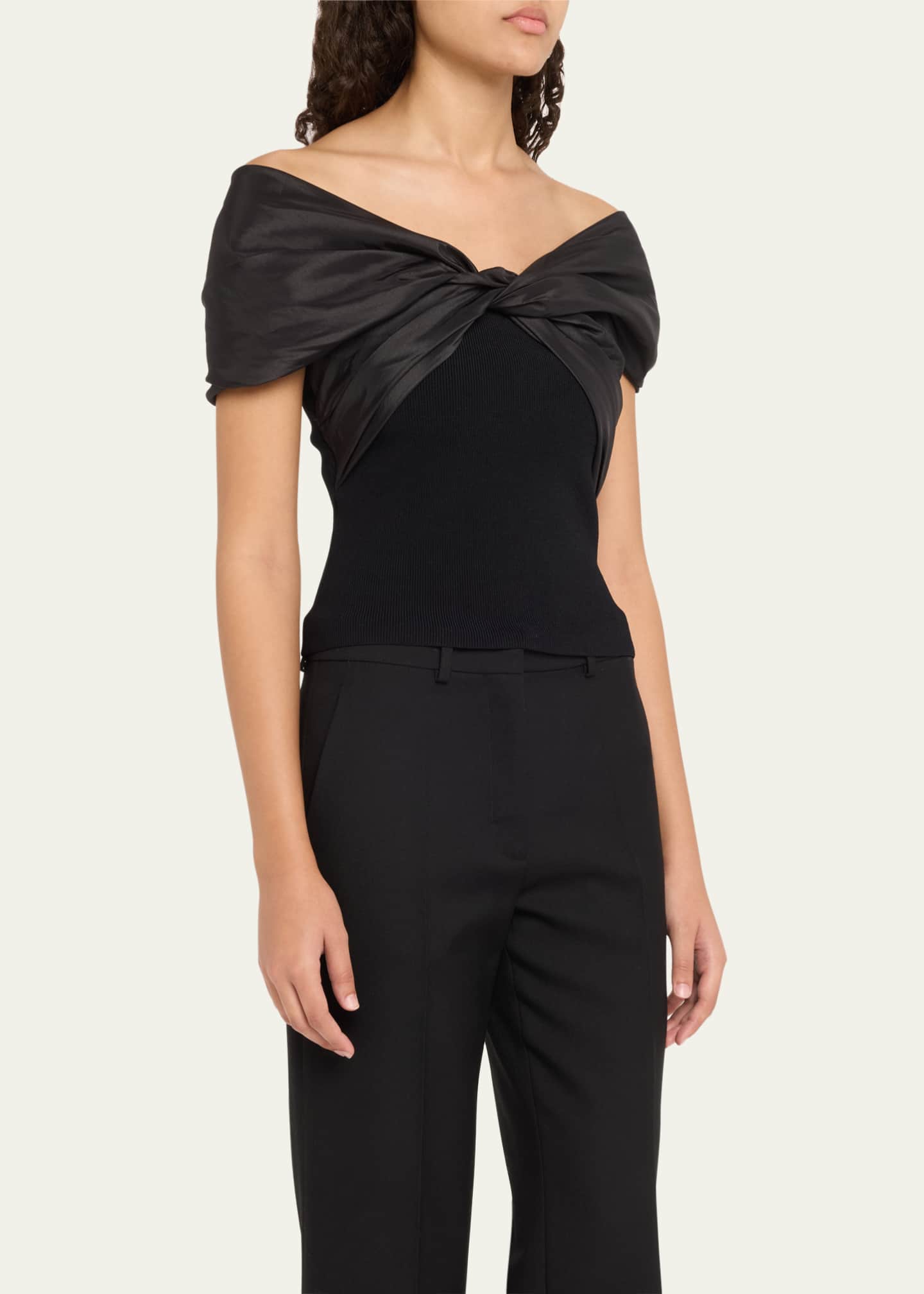 SIMKHAI Celiana Combo Off-The-Shoulder Top Image 4 of 5