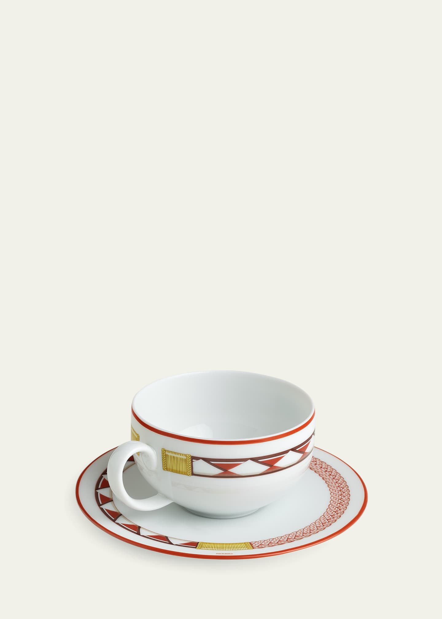 Hermes Tressages Equestres Tea Cup and Saucer Image 2 of 2