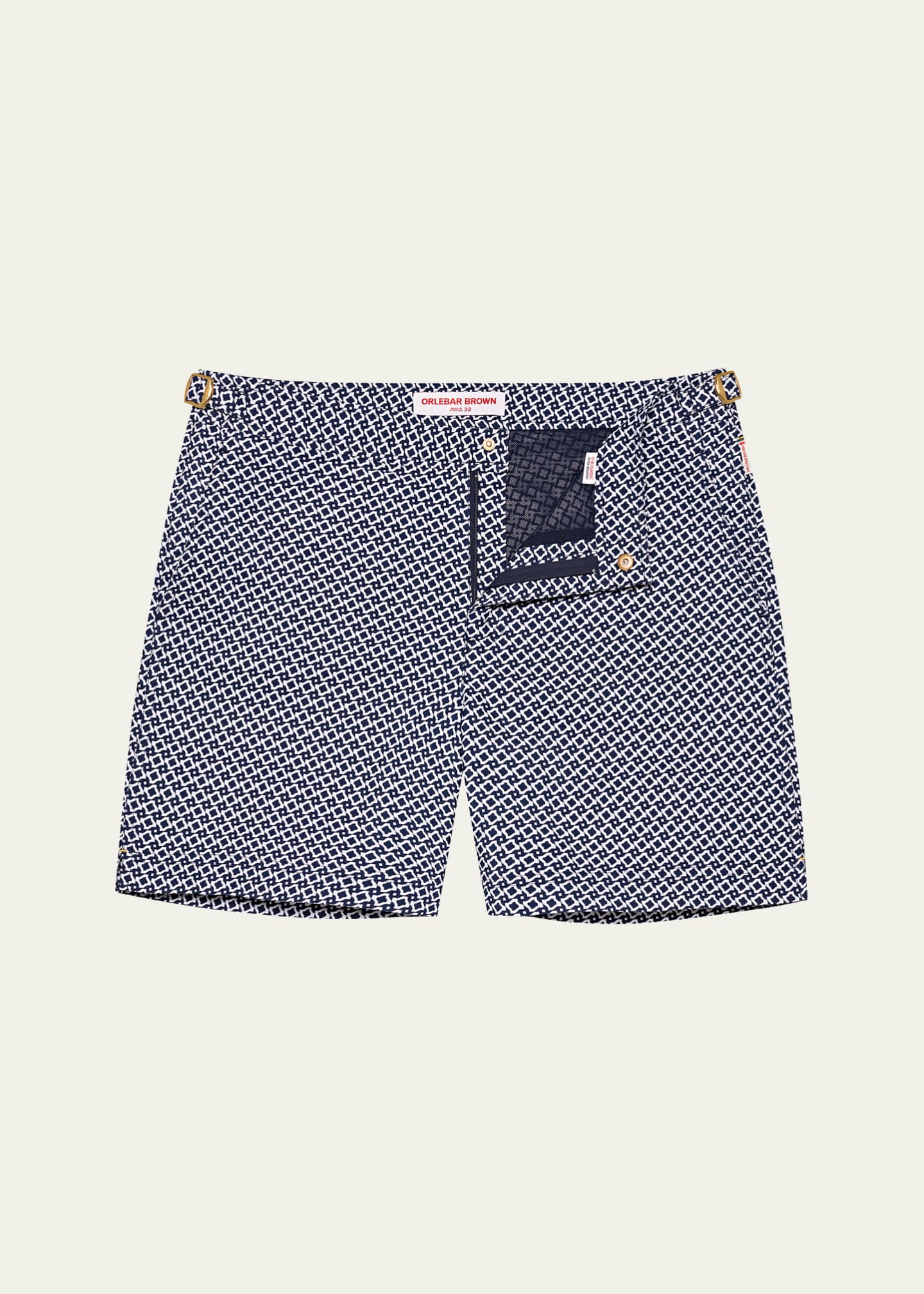 Orlebar Brown Men's Bulldog Roda Geometric Jacquard Swim Shorts Image 1 of 3