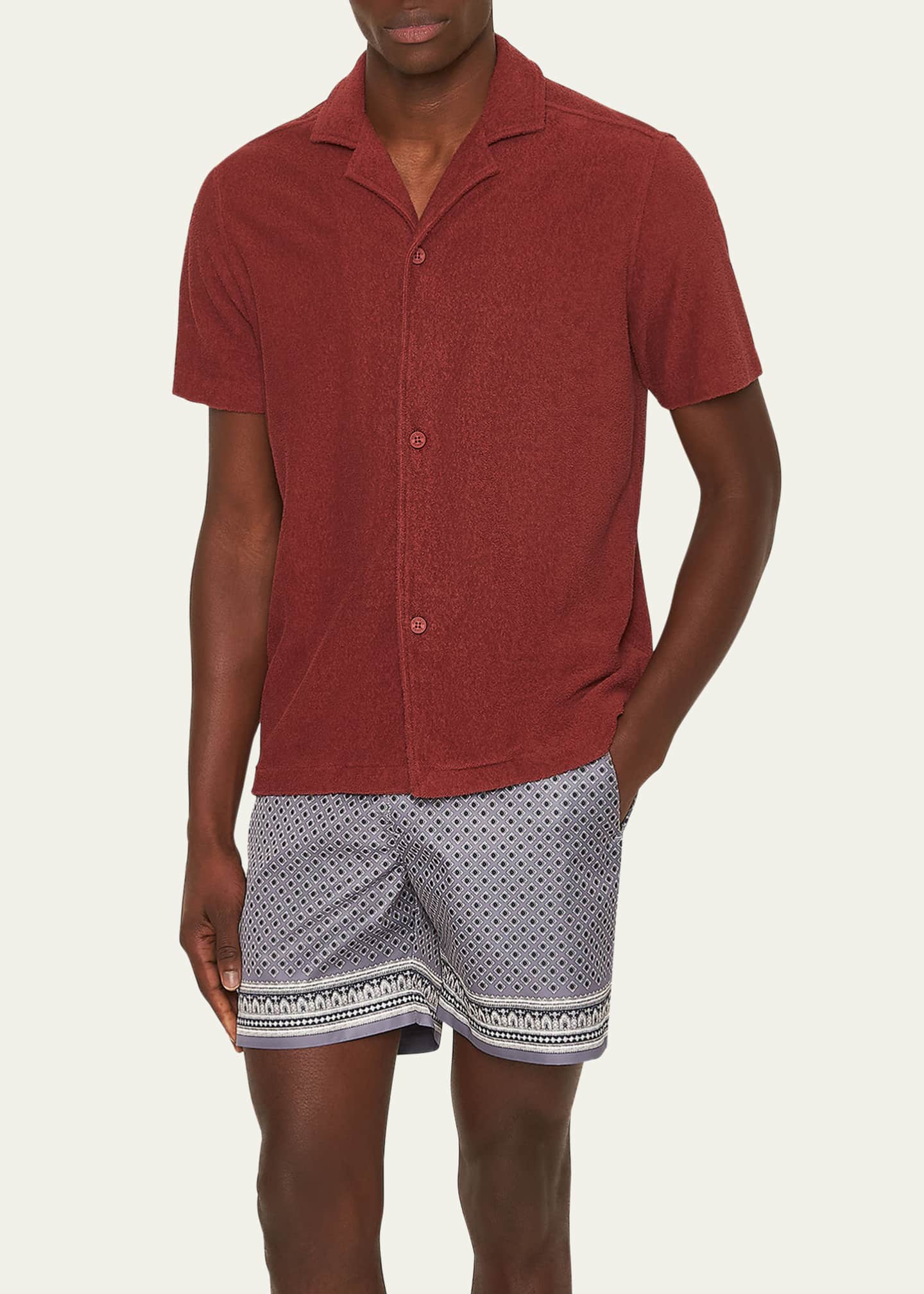 Orlebar Brown Men's Howell Toweling Button-Down Shirt Image 2 of 3