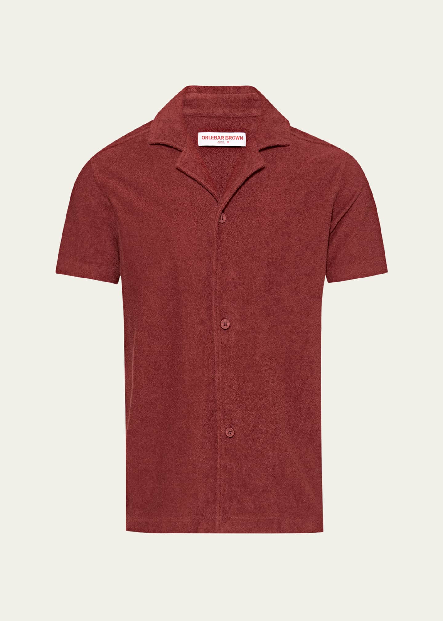 Orlebar Brown Men's Howell Toweling Button-Down Shirt Image 1 of 3