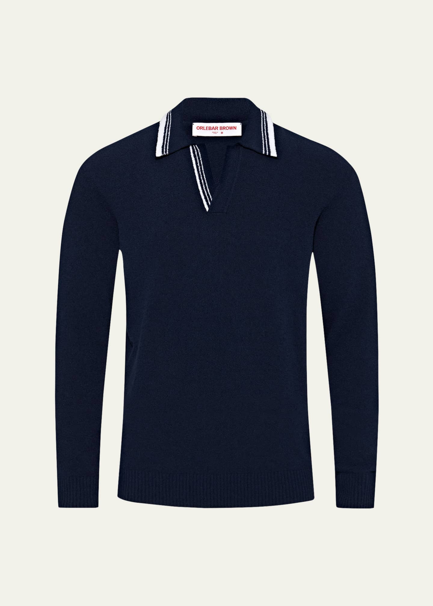 Orlebar Brown Horton Boucle Tailored Fit Polo Shirt Night Iris