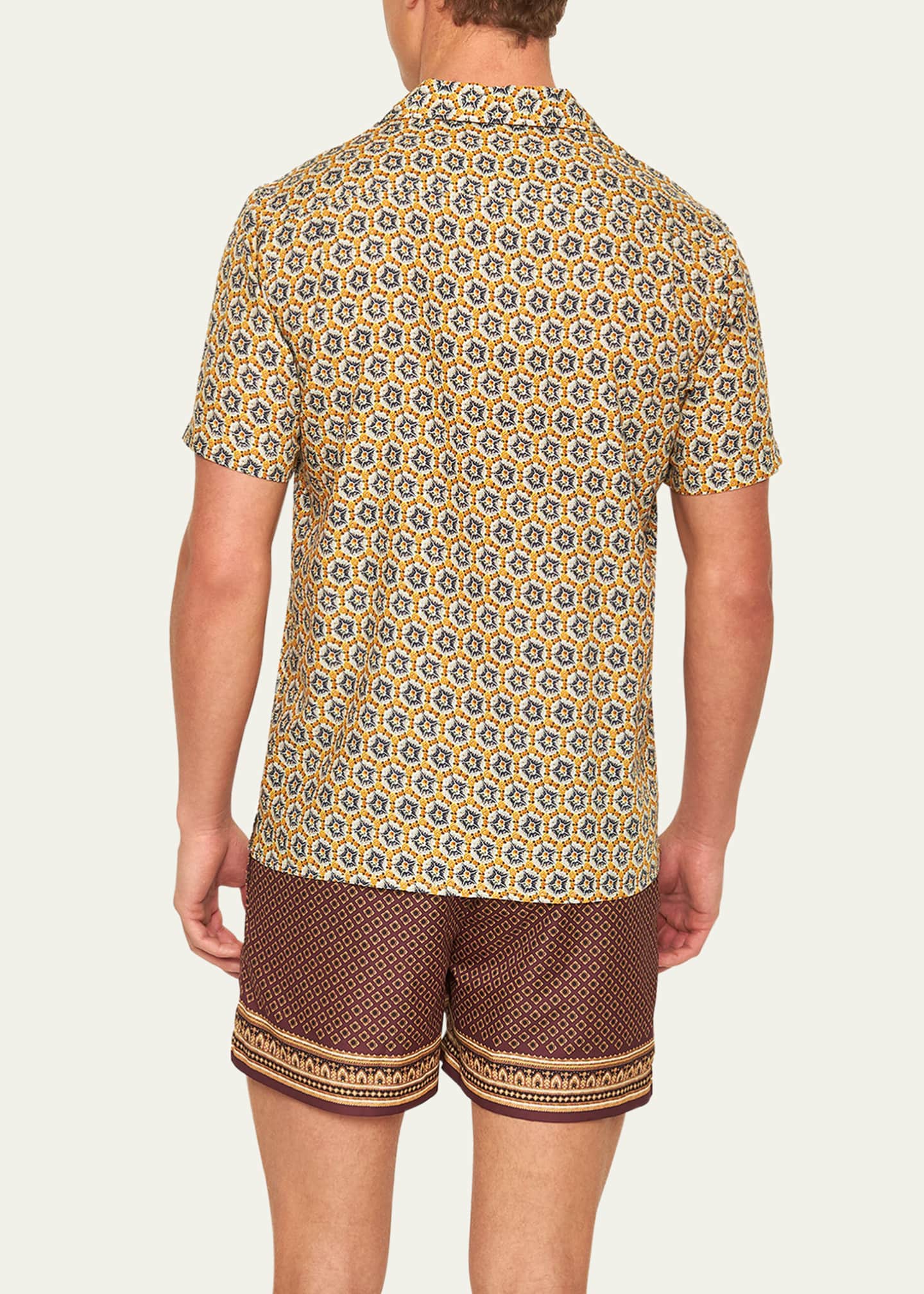 Orlebar Brown Men's Hibbert Rose Print Camp Shirt Image 3 of 3