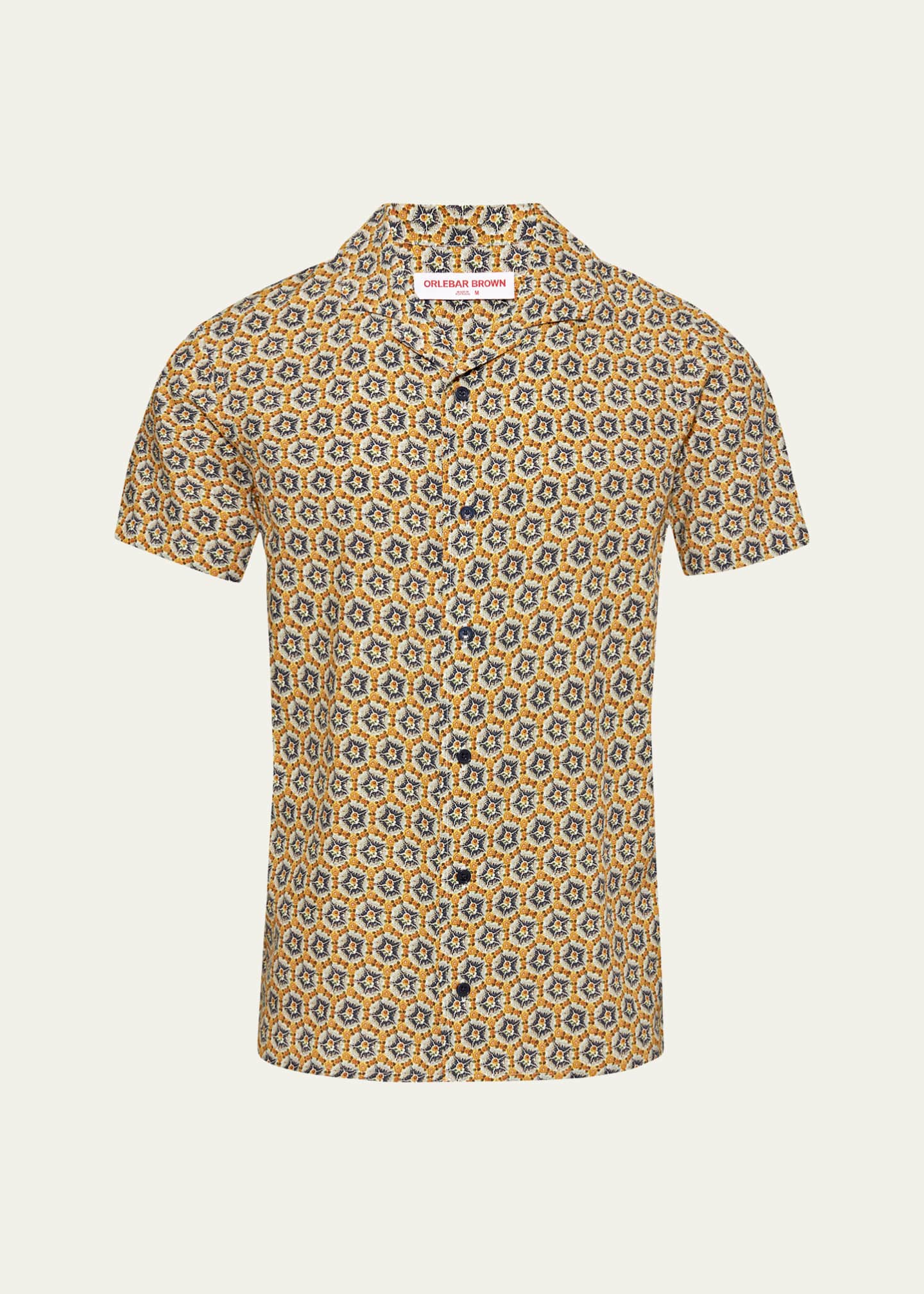 Orlebar Brown Men's Hibbert Rose Print Camp Shirt Image 1 of 3