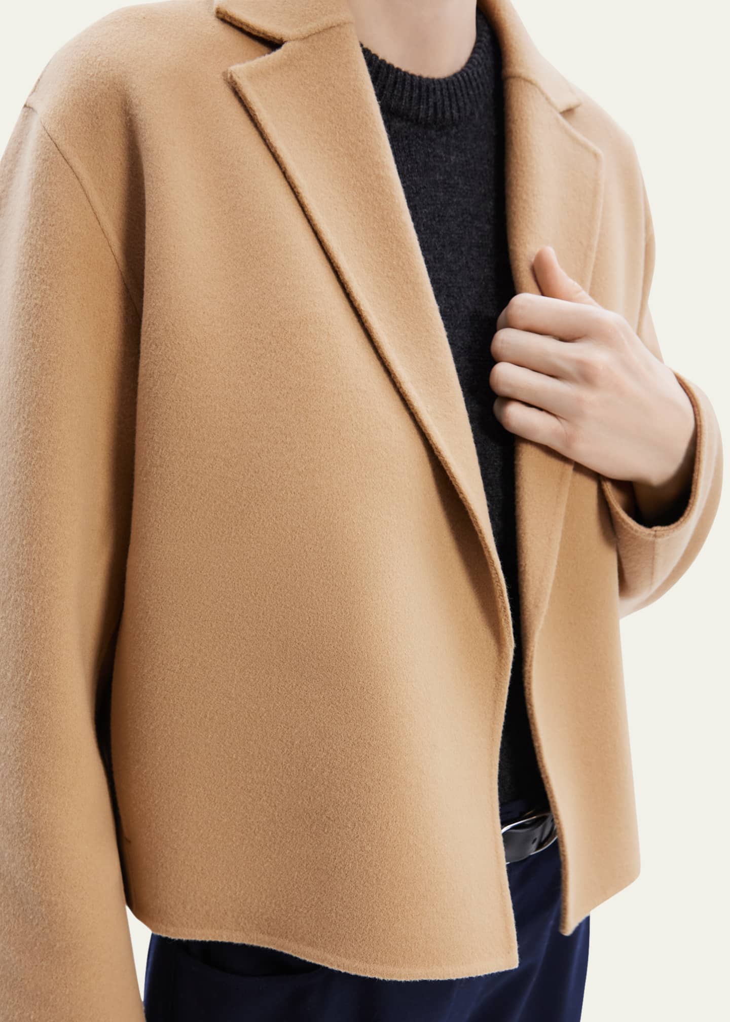 Theory Relaxed Wool-Cashmere Cardigan Jacket Image 5 of 5