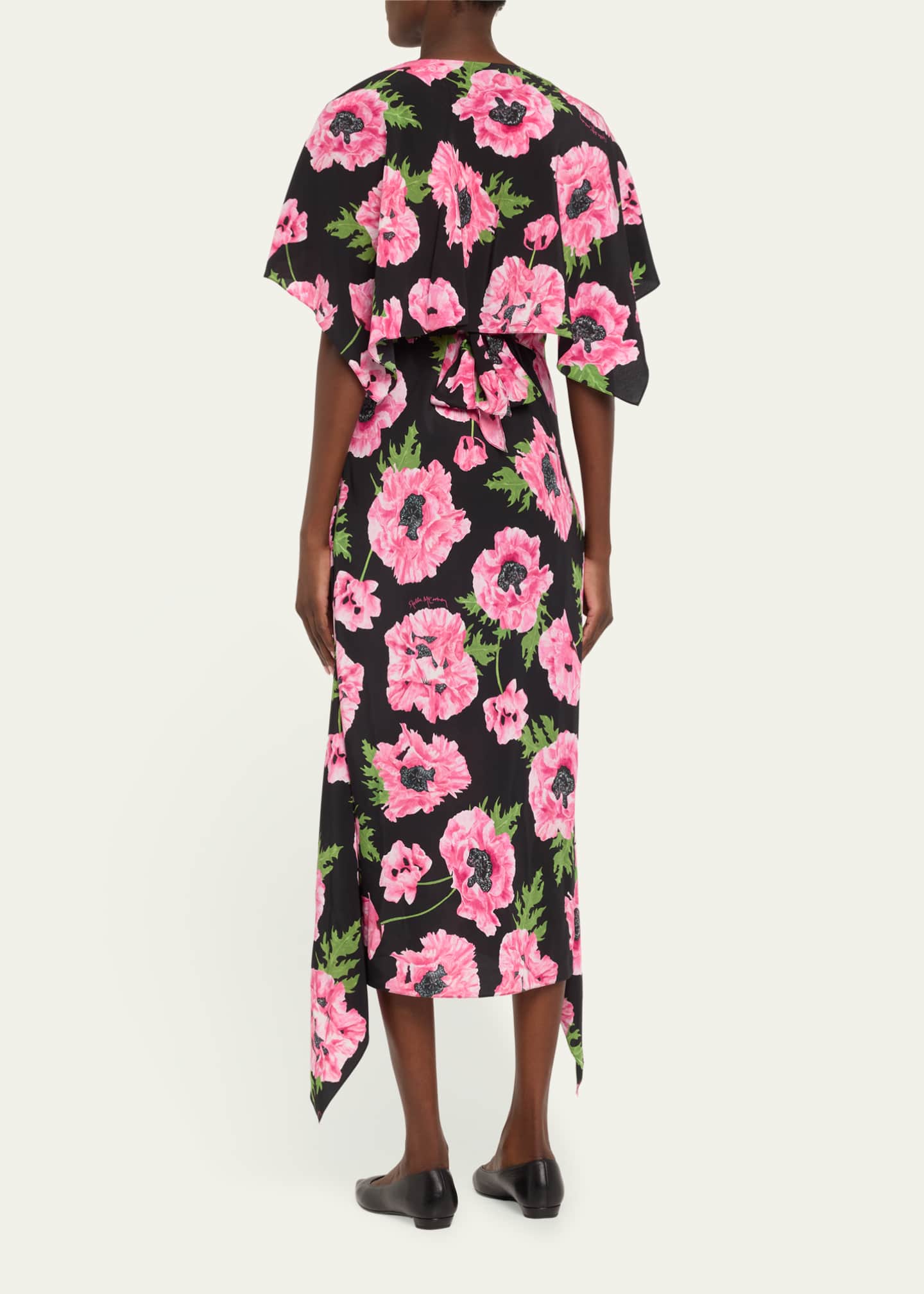 Stella McCartney Floral Print Asymmetric Midi Dress Image 3 of 5