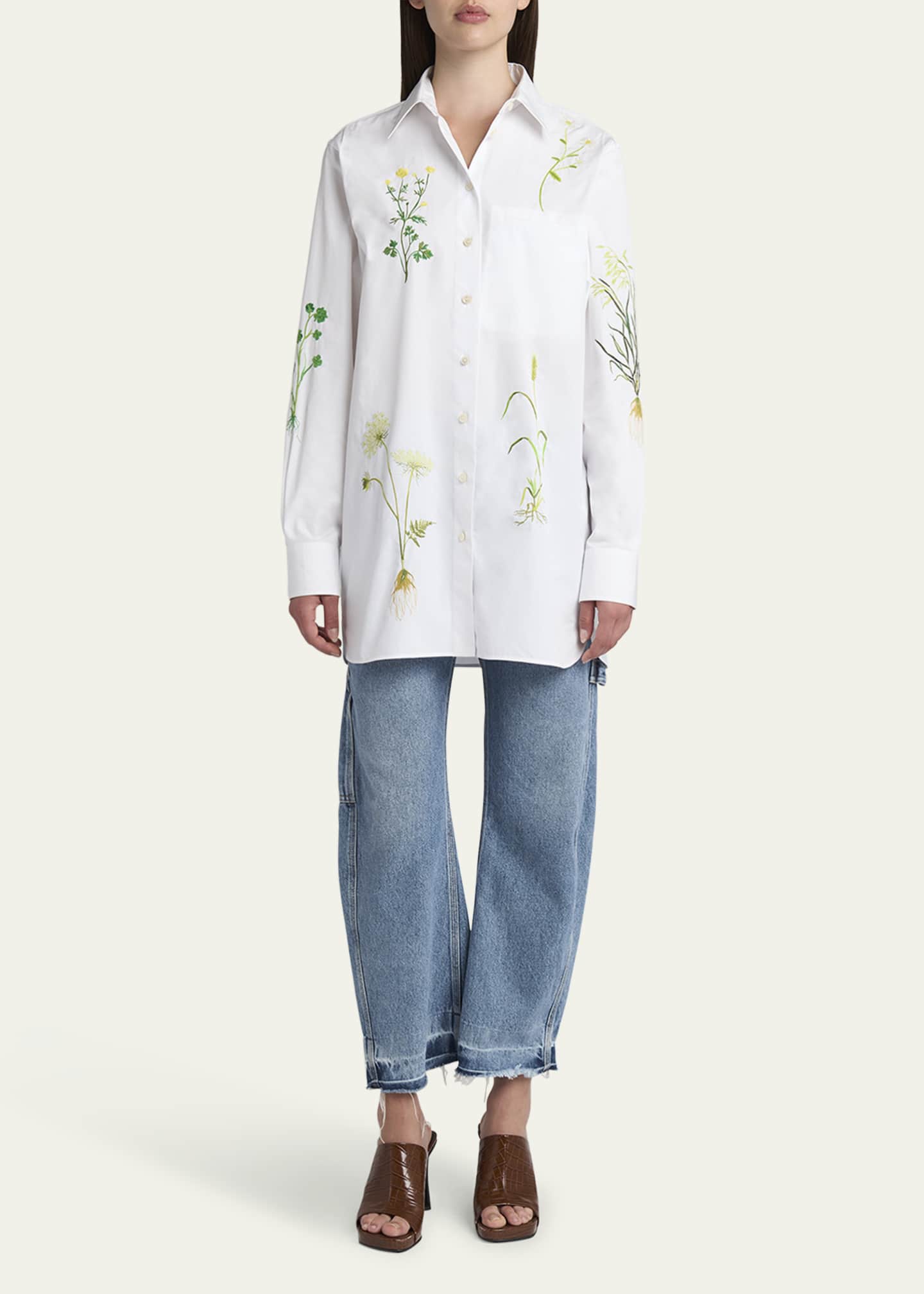 Stella McCartney Floral Embroidered Button Down Blouse Image 2 of 5