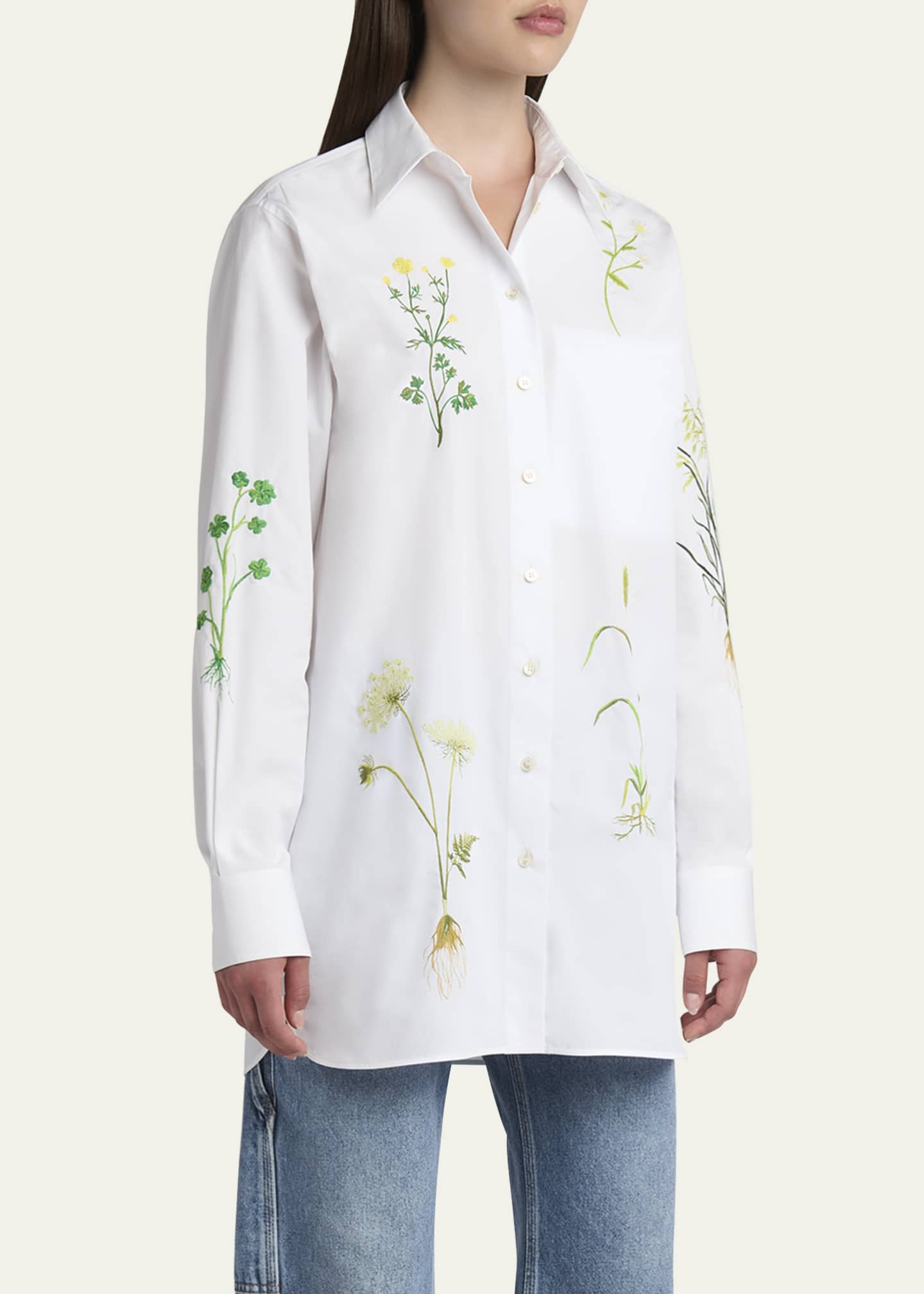 Stella McCartney Floral Embroidered Button Down Blouse Image 4 of 5