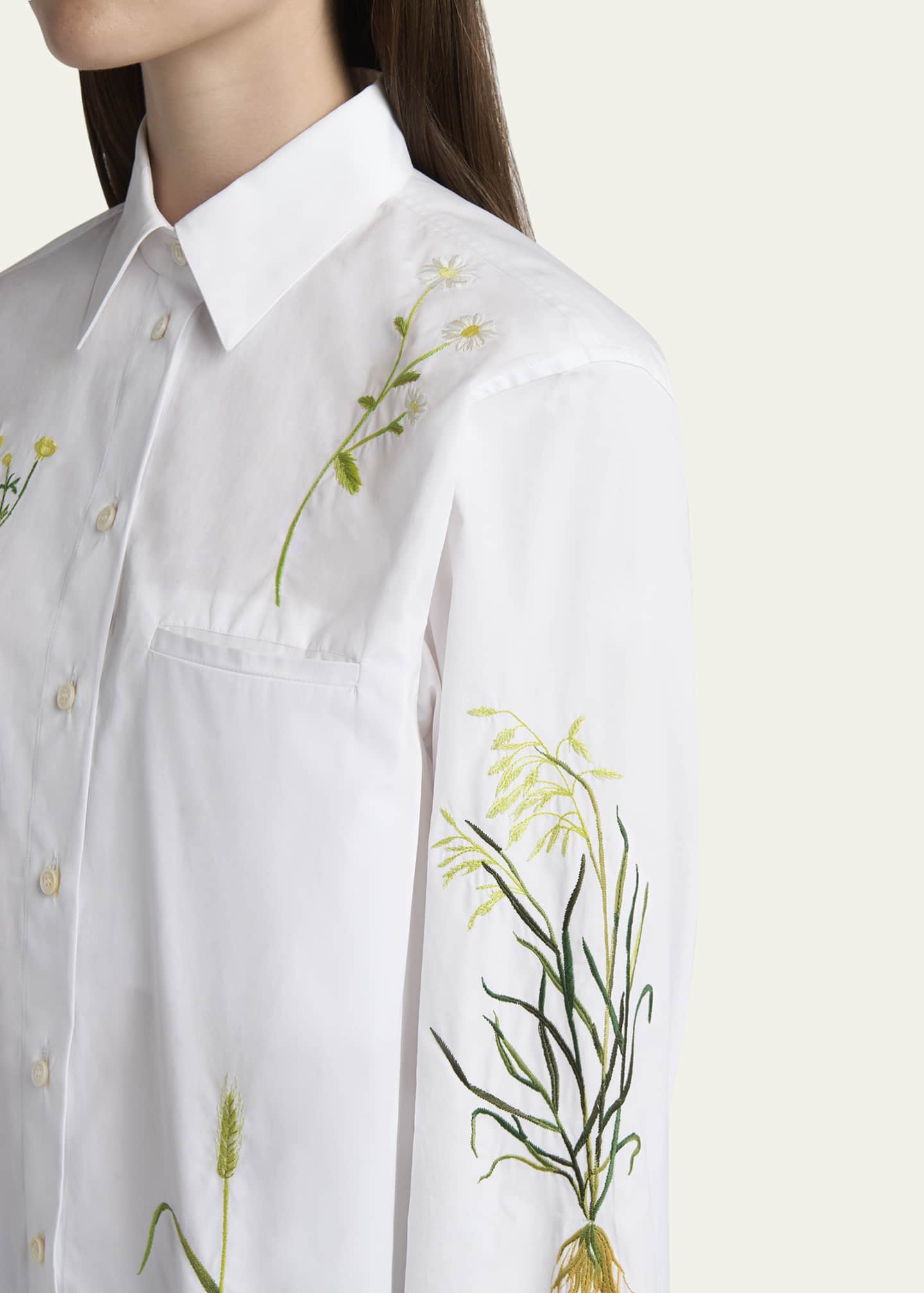 Stella McCartney Floral Embroidered Button Down Blouse Image 5 of 5